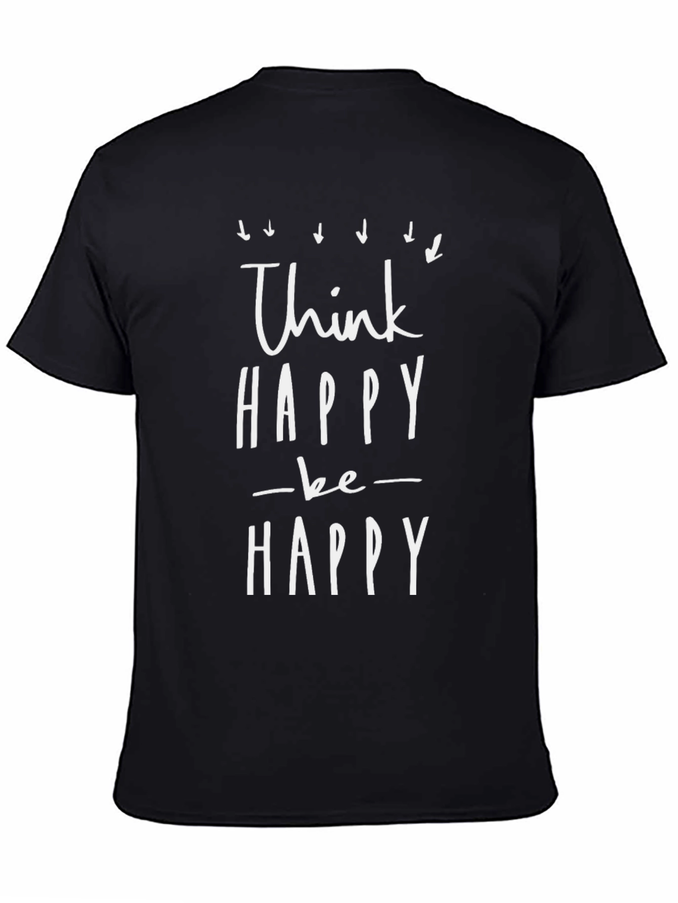 Black Think Happy Be Happy Black Tee view 4