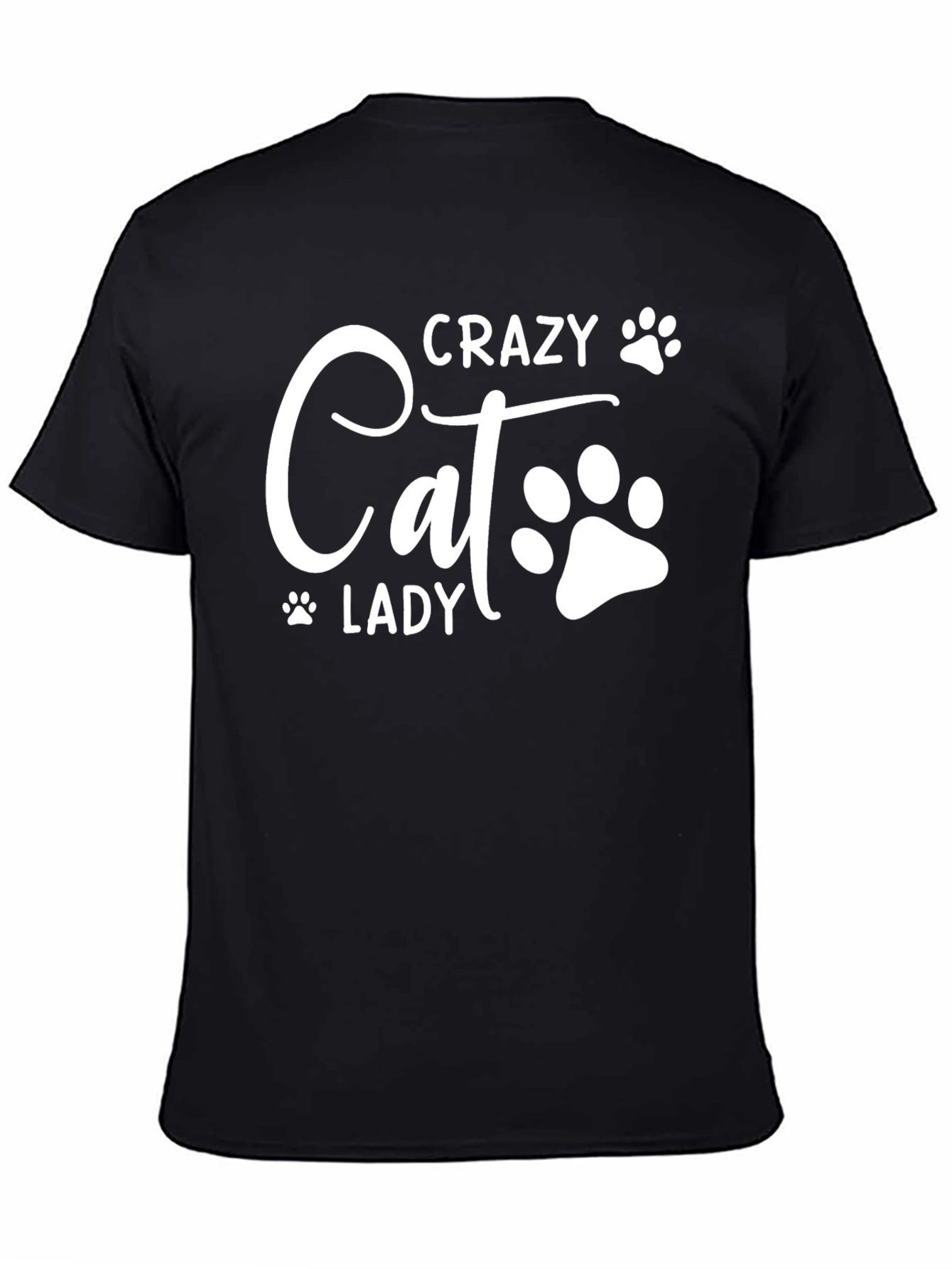 Black Crazy Cat Lady Graphic Tee view 4