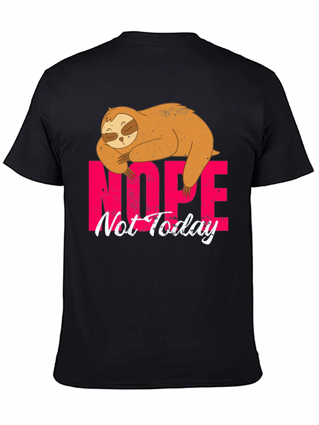 Black Nope Not Today Sloth Graphic Tee view 4