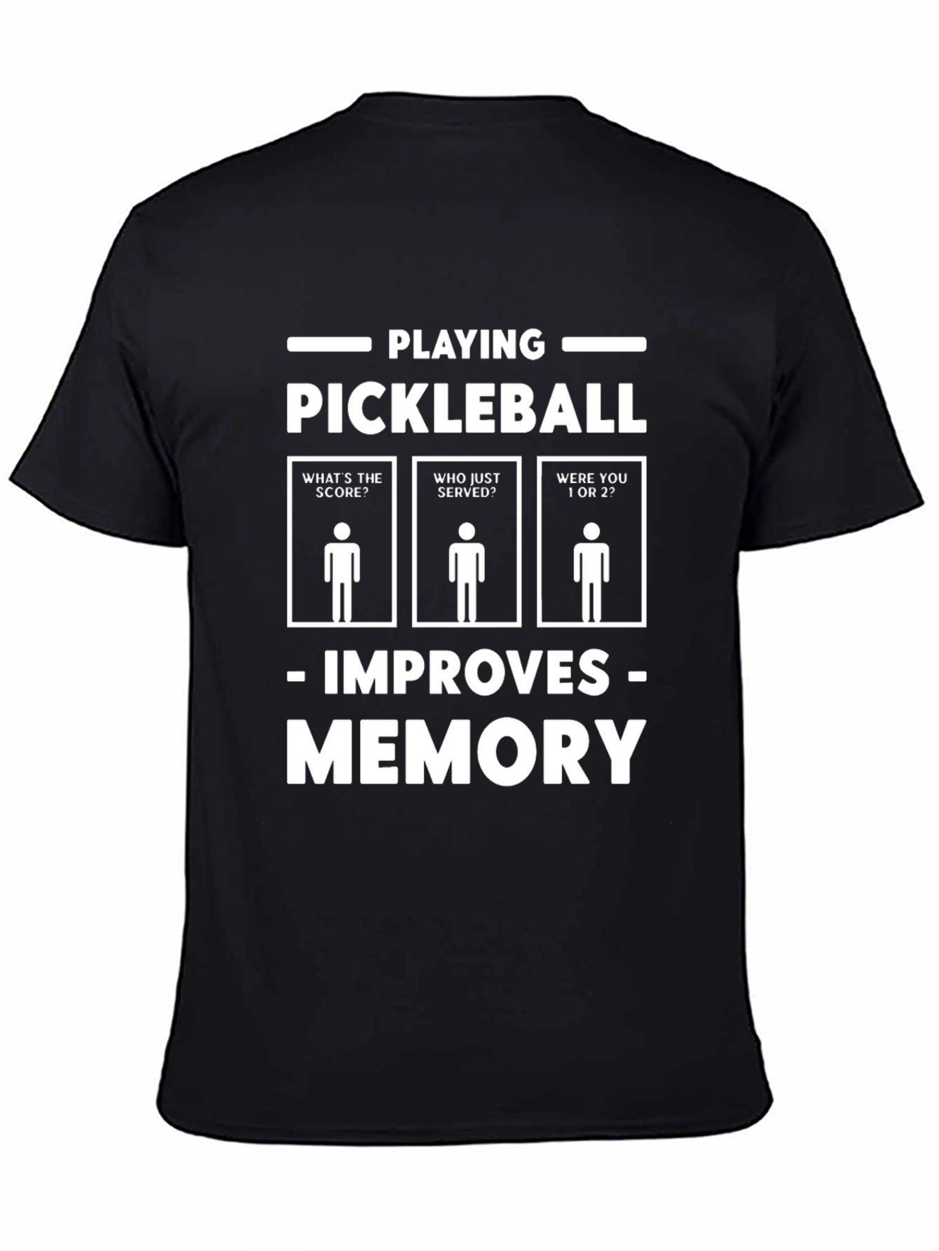 Black Pickleball Memory Funny Graphic T-Shirt view 4