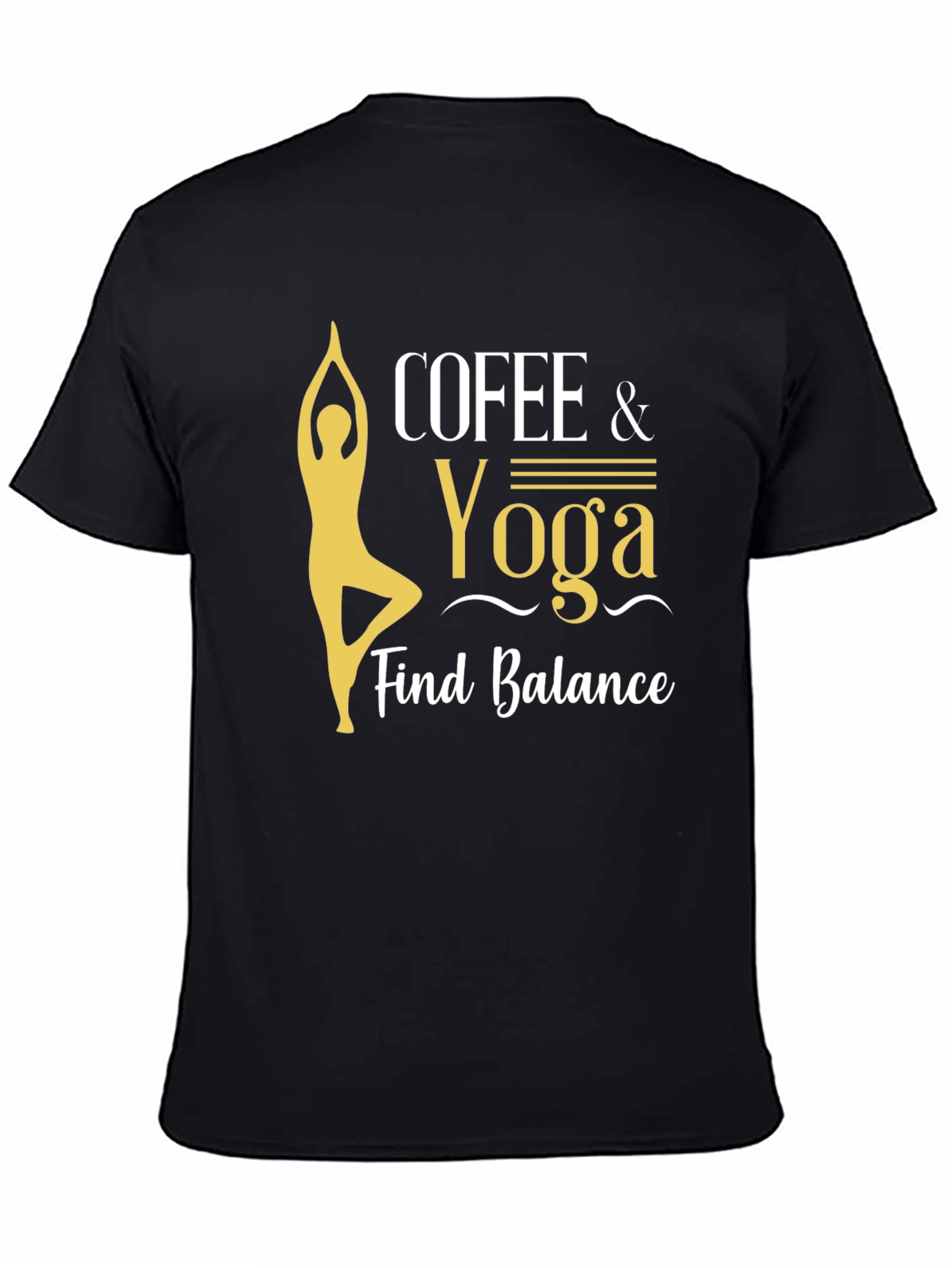 Black Coffee and Yoga Balance T-Shirt view 4