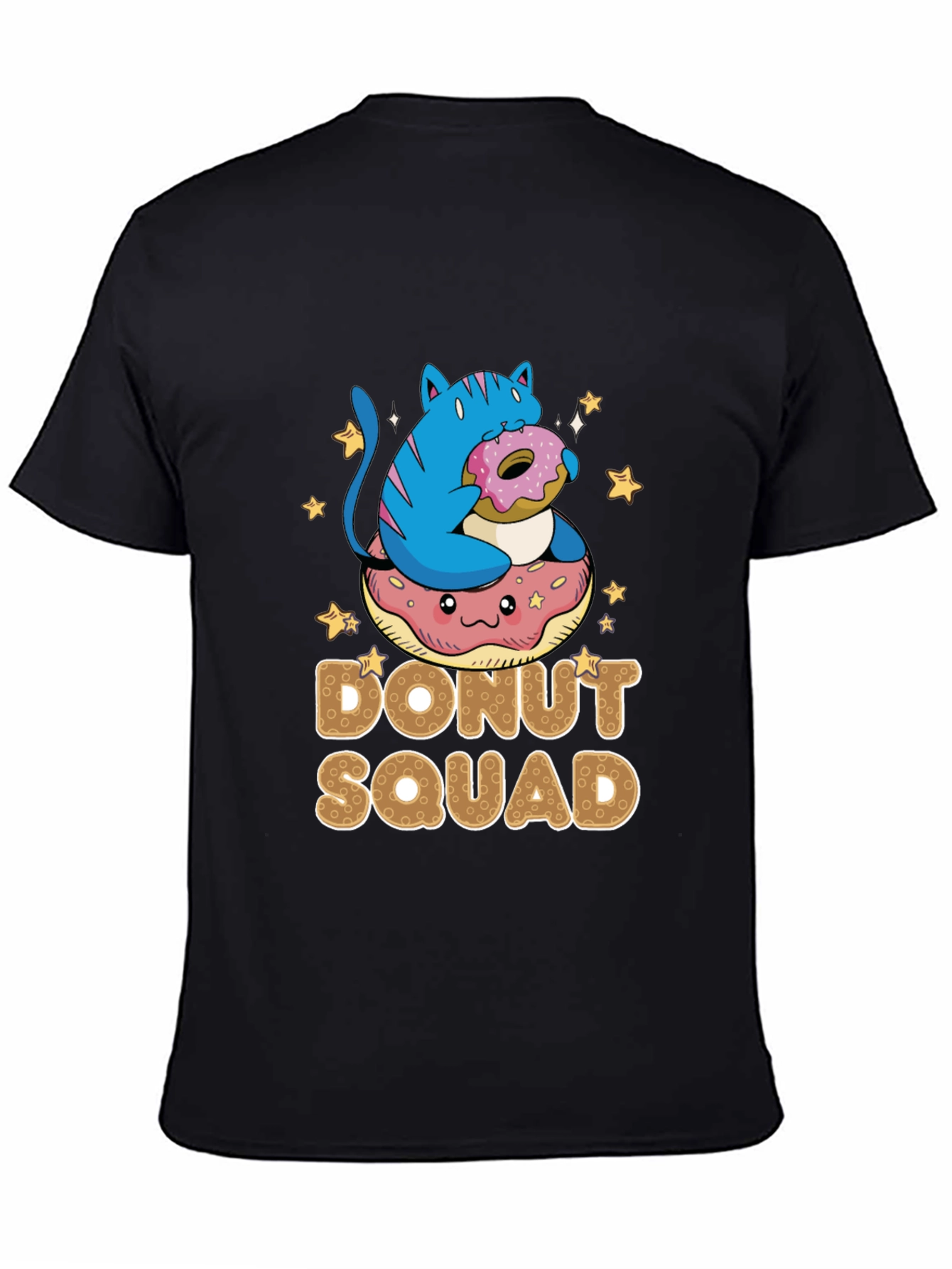 Black Donut Squad T-Shirt - Cat & Donut Graphic Tee view 4