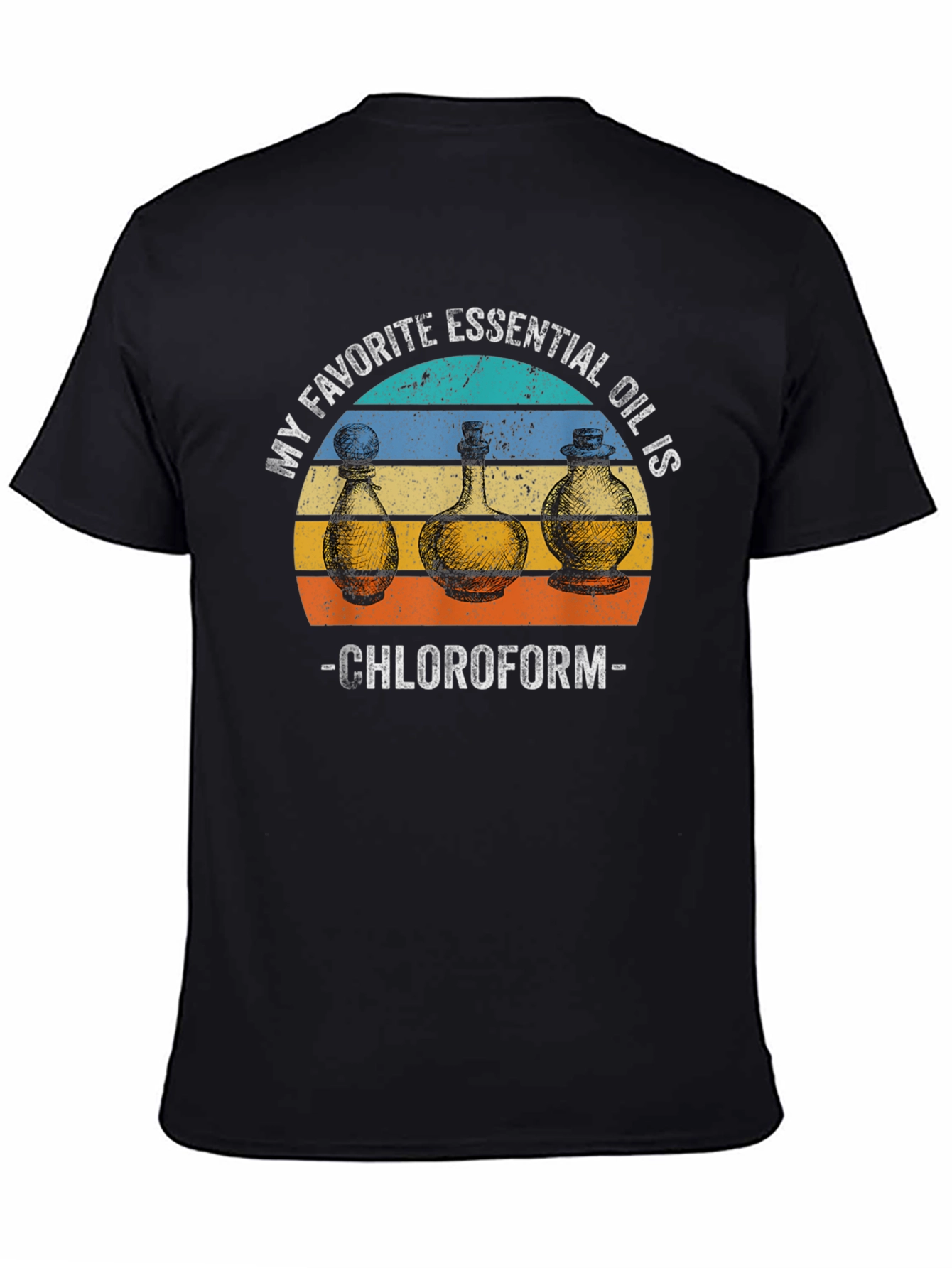 Black Chloroform Essential Oil Graphic T-Shirt view 4