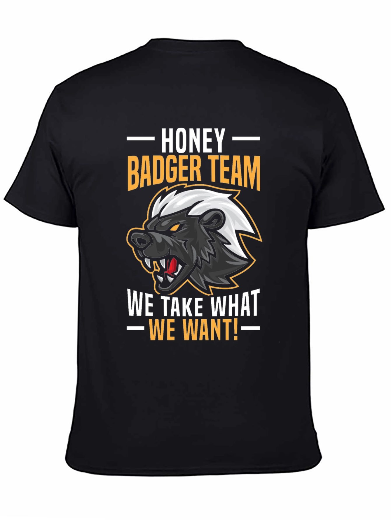 Black Honey Badger Team Graphic T-Shirt view 4