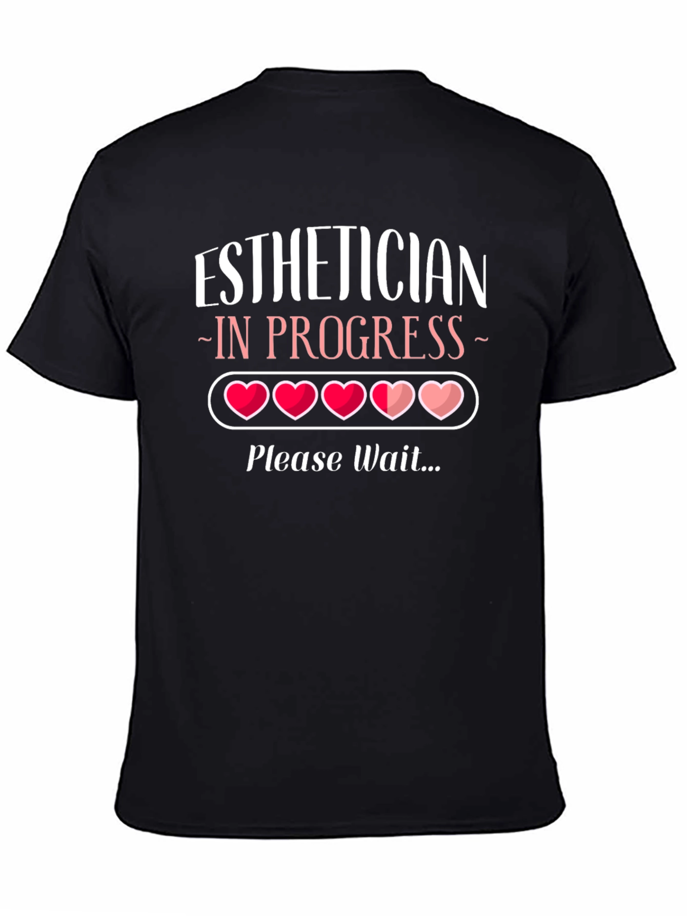 Black Esthetician in Progress Funny Graphic T-Shirt view 4
