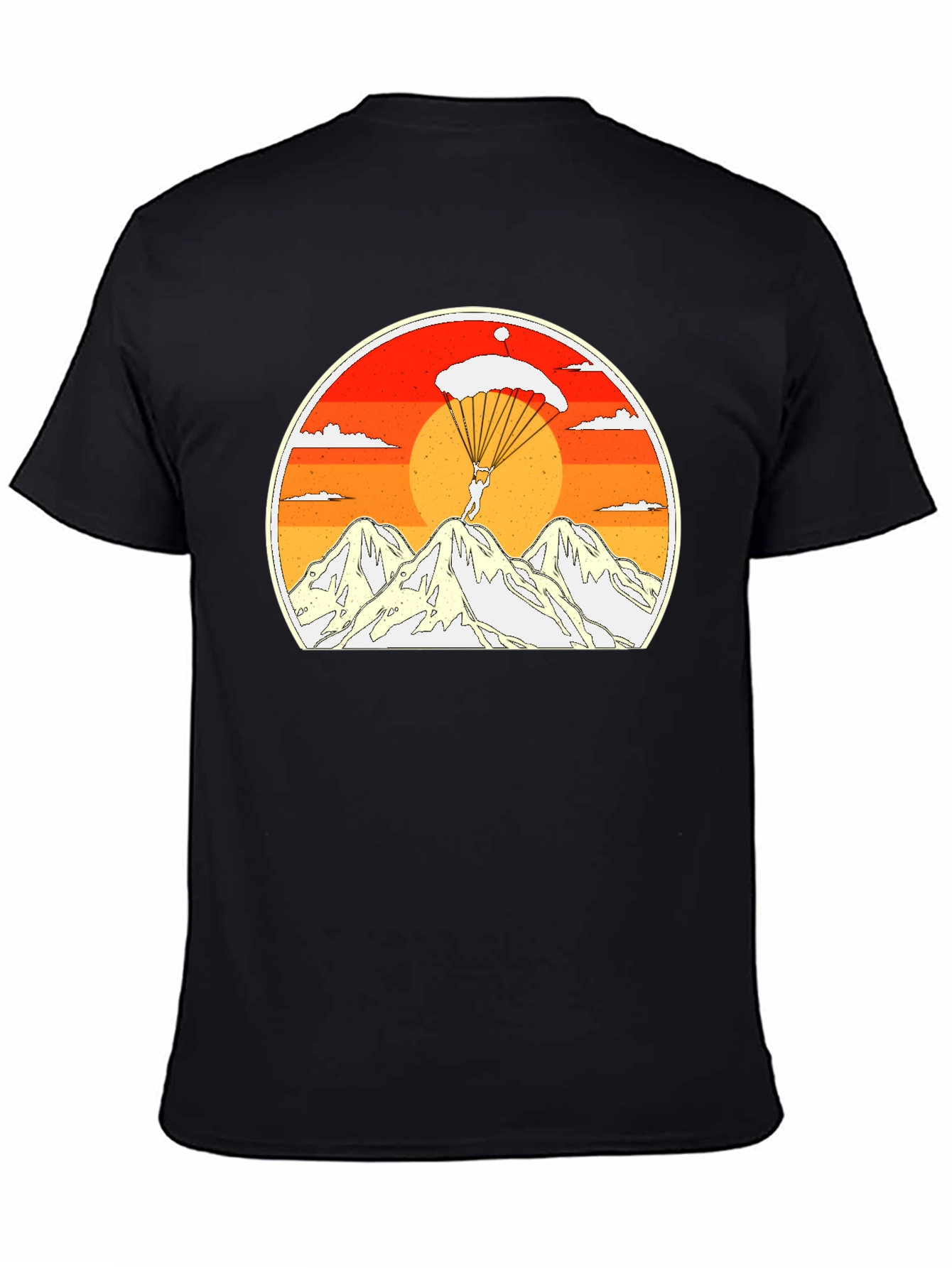 Black Skydiving Mountain Graphic Tee view 4