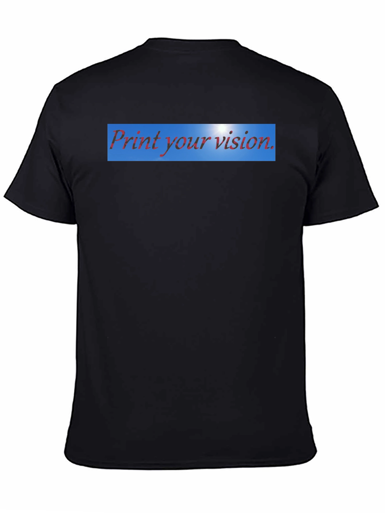 Black Print Your Vision Men's Black T-Shirt view 4