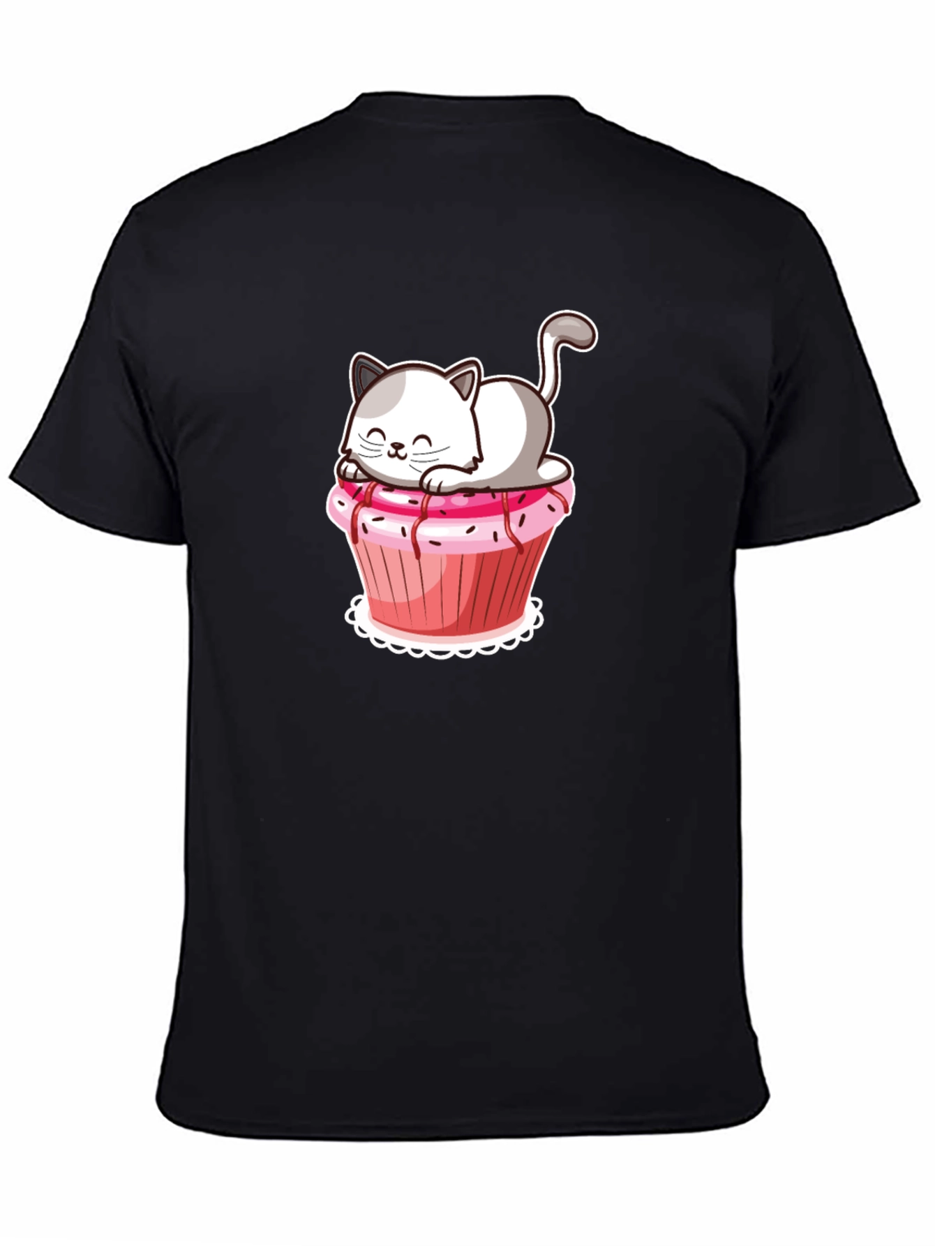 Black Cat Cupcake Graphic T-Shirt view 4