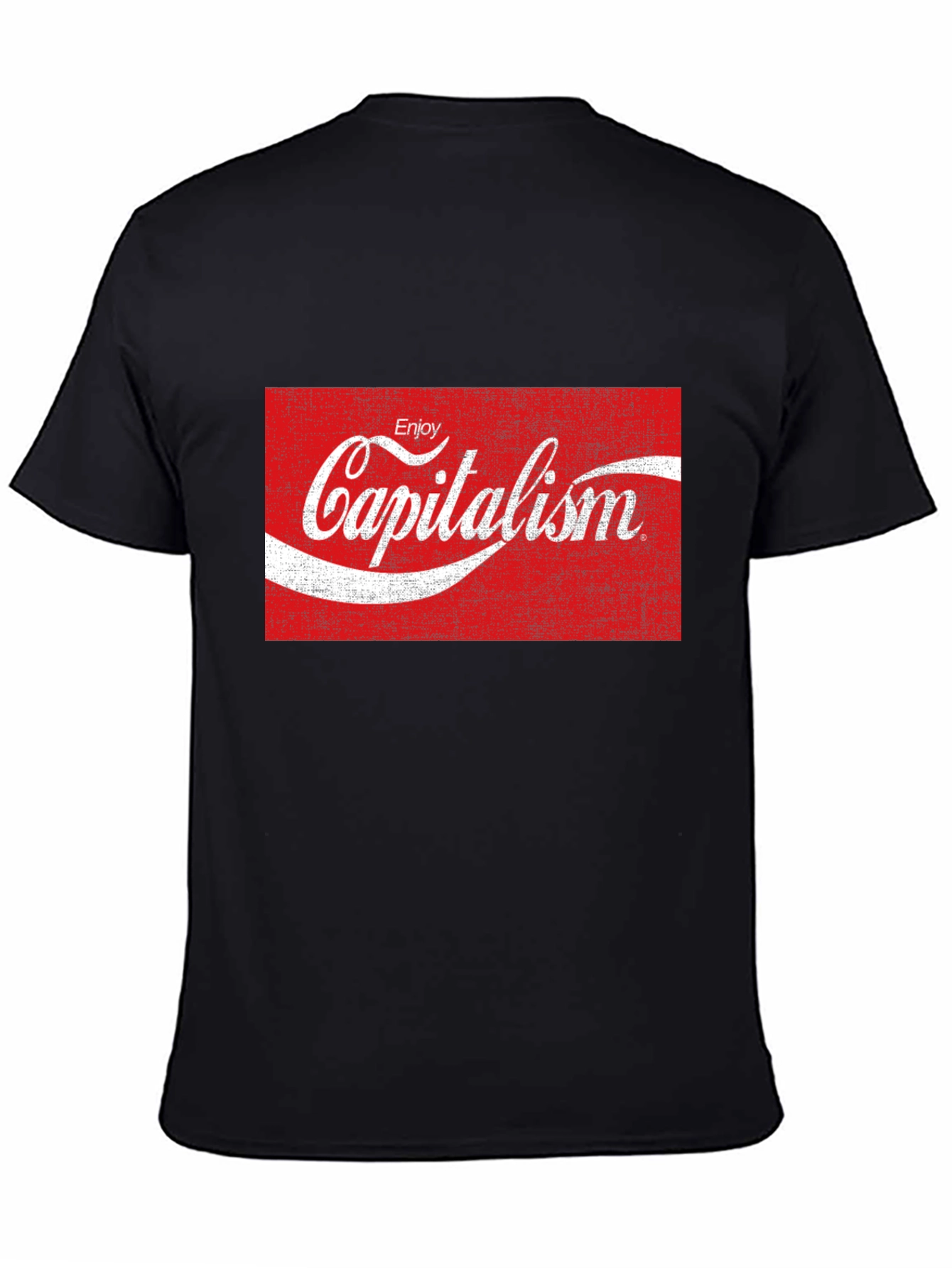Black Enjoy Capitalism T-Shirt - Novelty Graphic Tee view 4