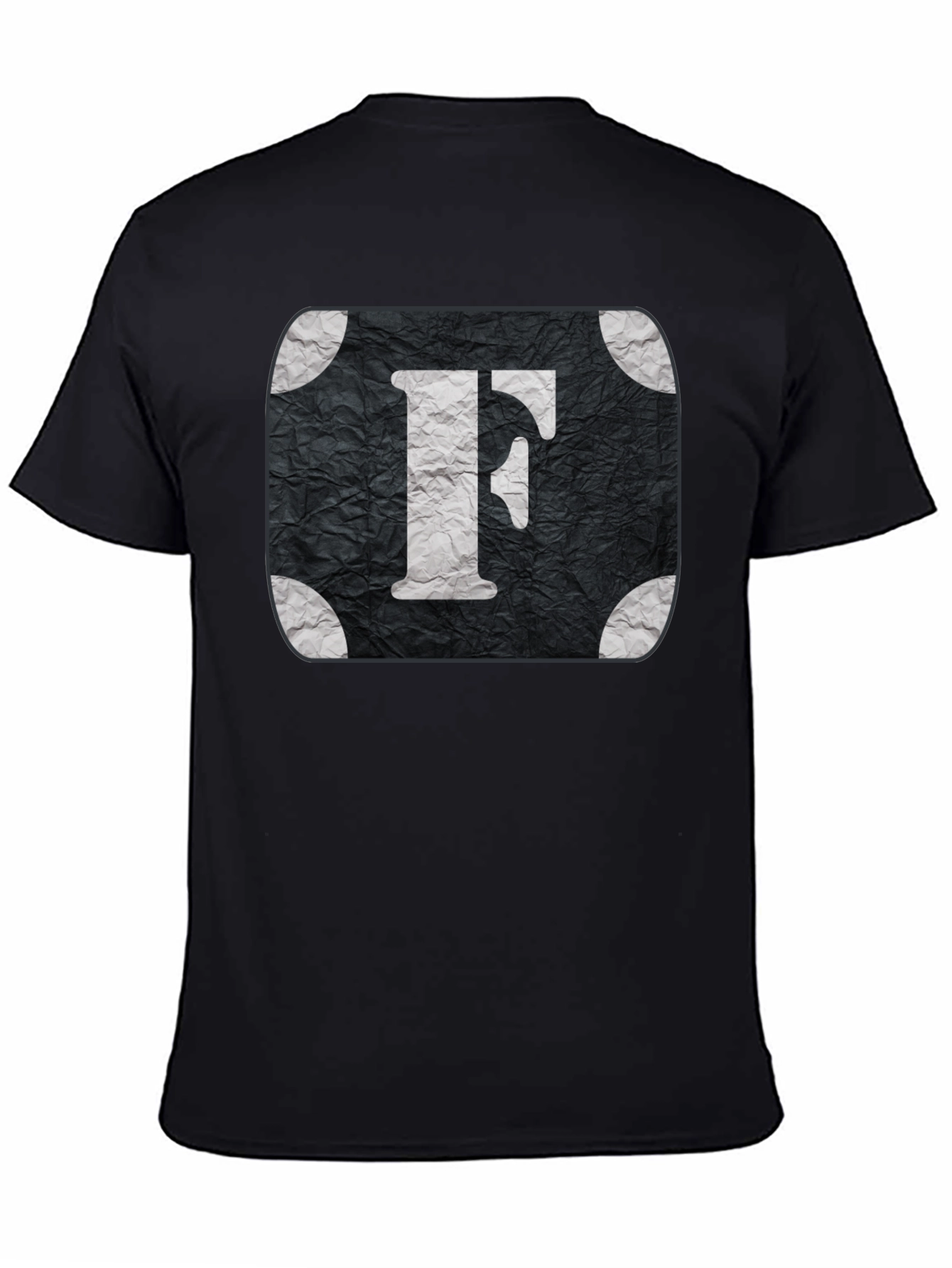 Black Letter F Graphic Tee - Black Cotton Blend view 4