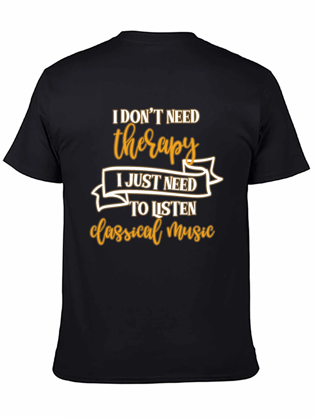 Black Therapy Classical Music Graphic T-Shirt view 4
