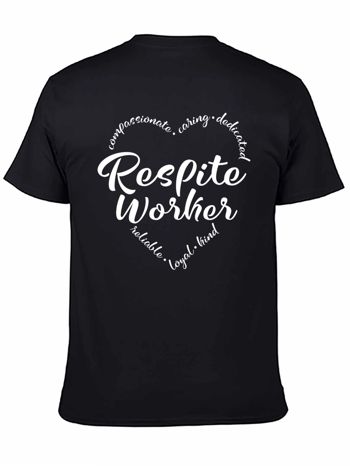 Black Respite Worker Heart Graphic Tee view 4