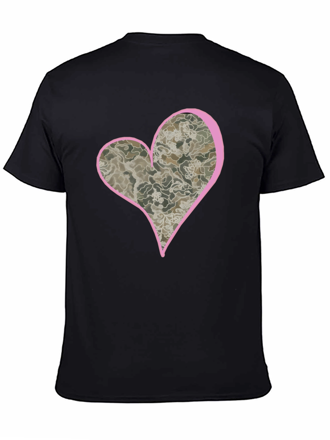 Black Heart Camo Tee - Unique Graphic T-Shirt view 4