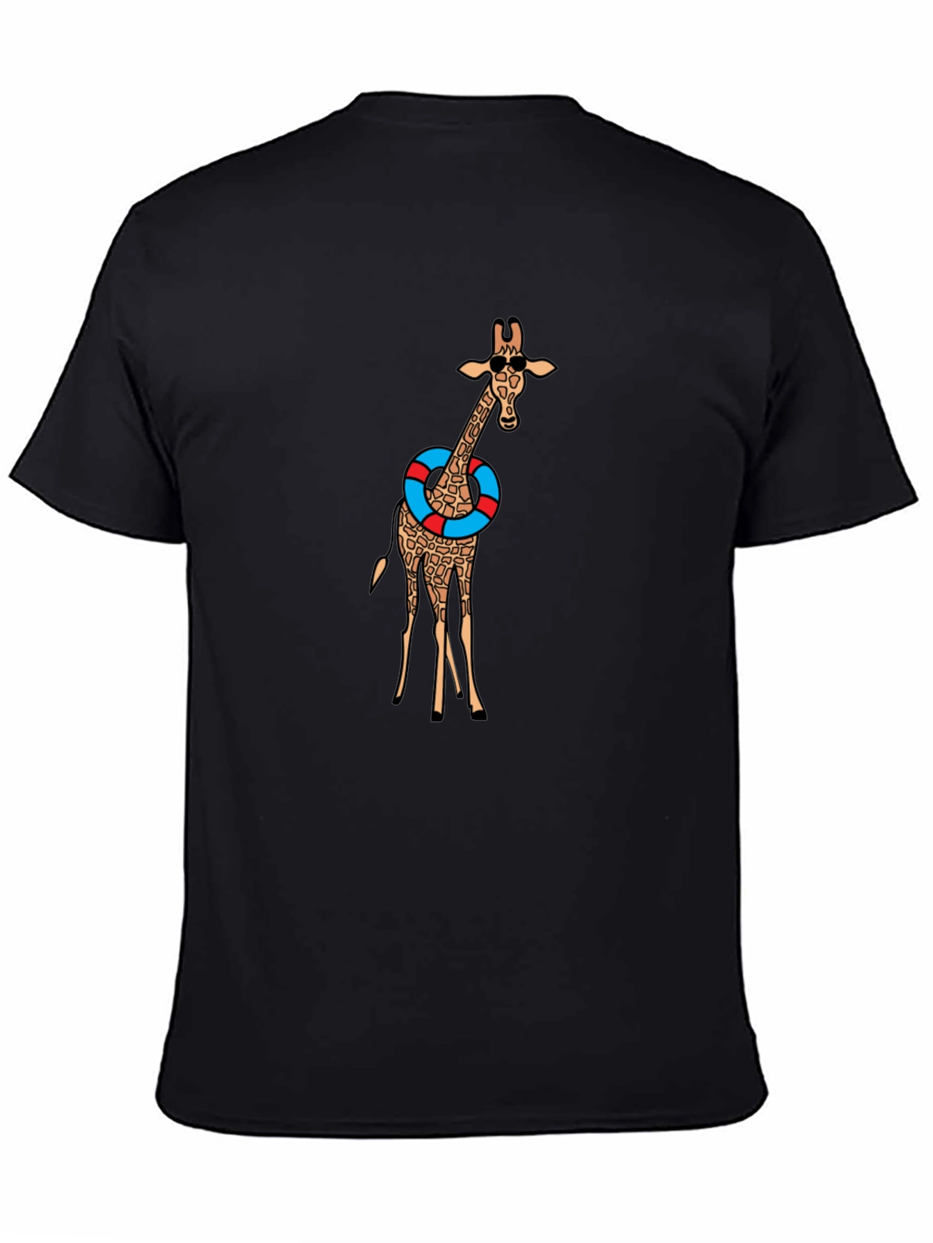 Black Giraffe in Sunglasses Graphic Tee - Black view 4