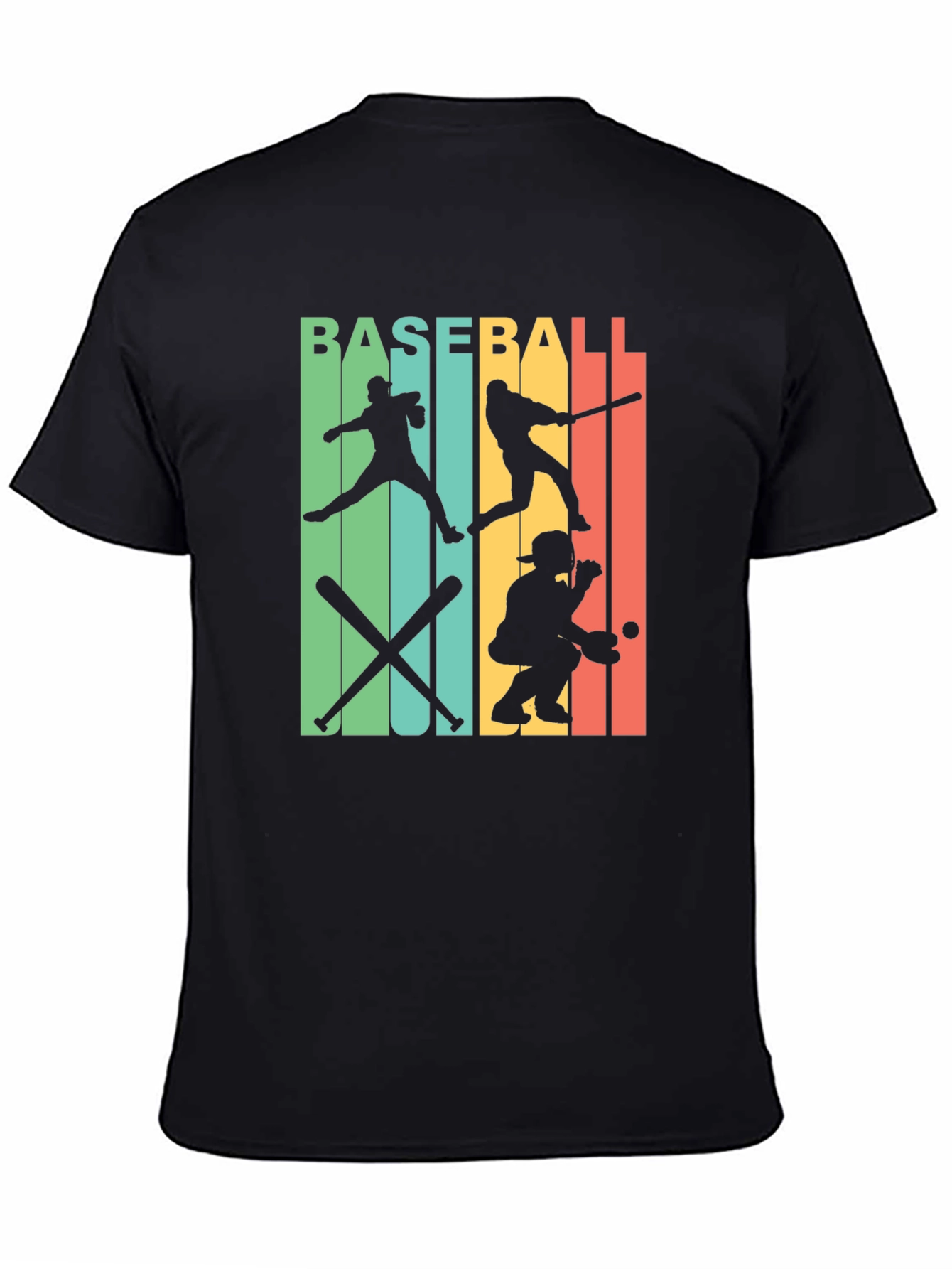 Black Retro Baseball T-Shirt view 4