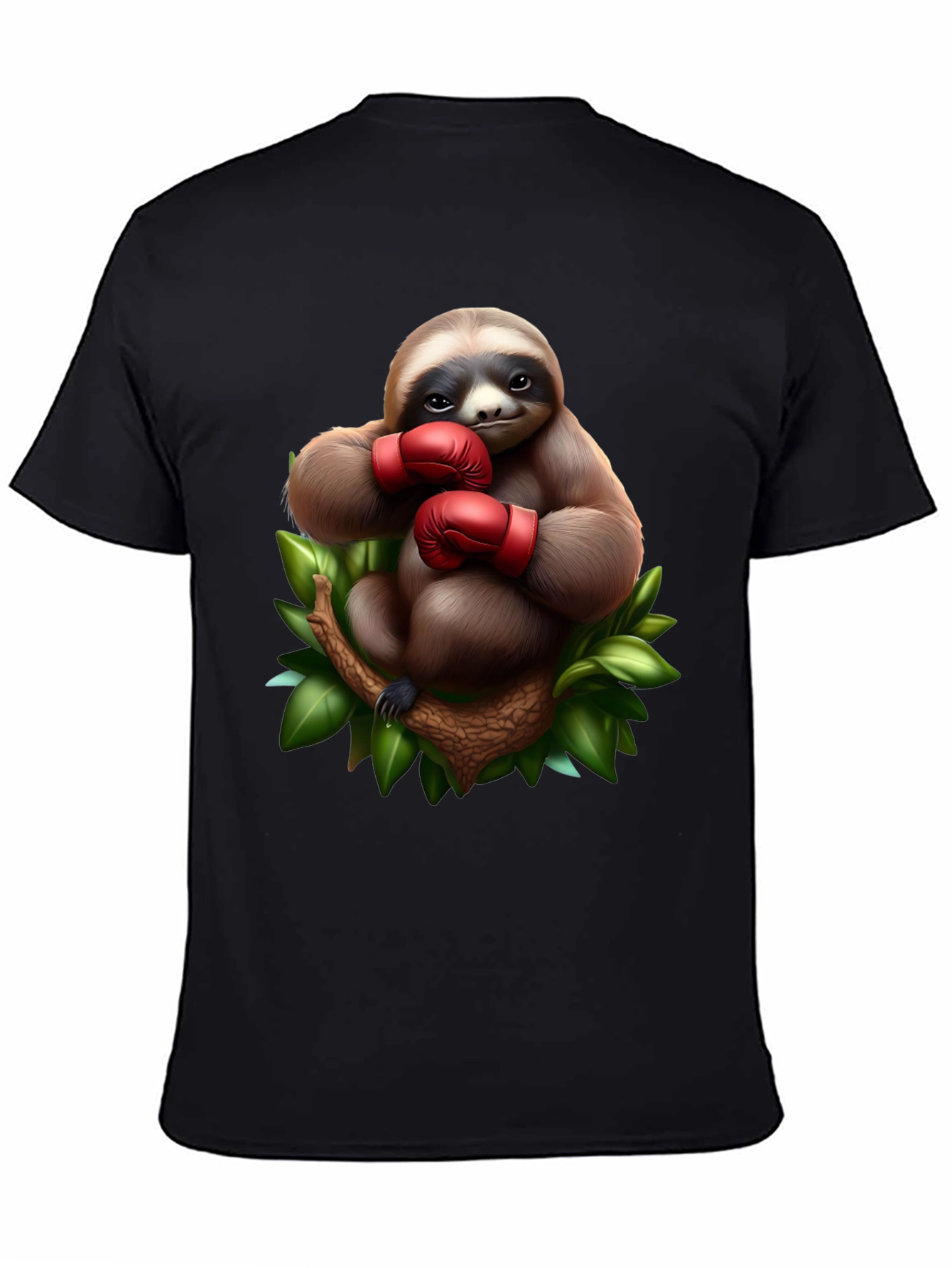 Black Sloth Boxer Graphic T-Shirt view 4