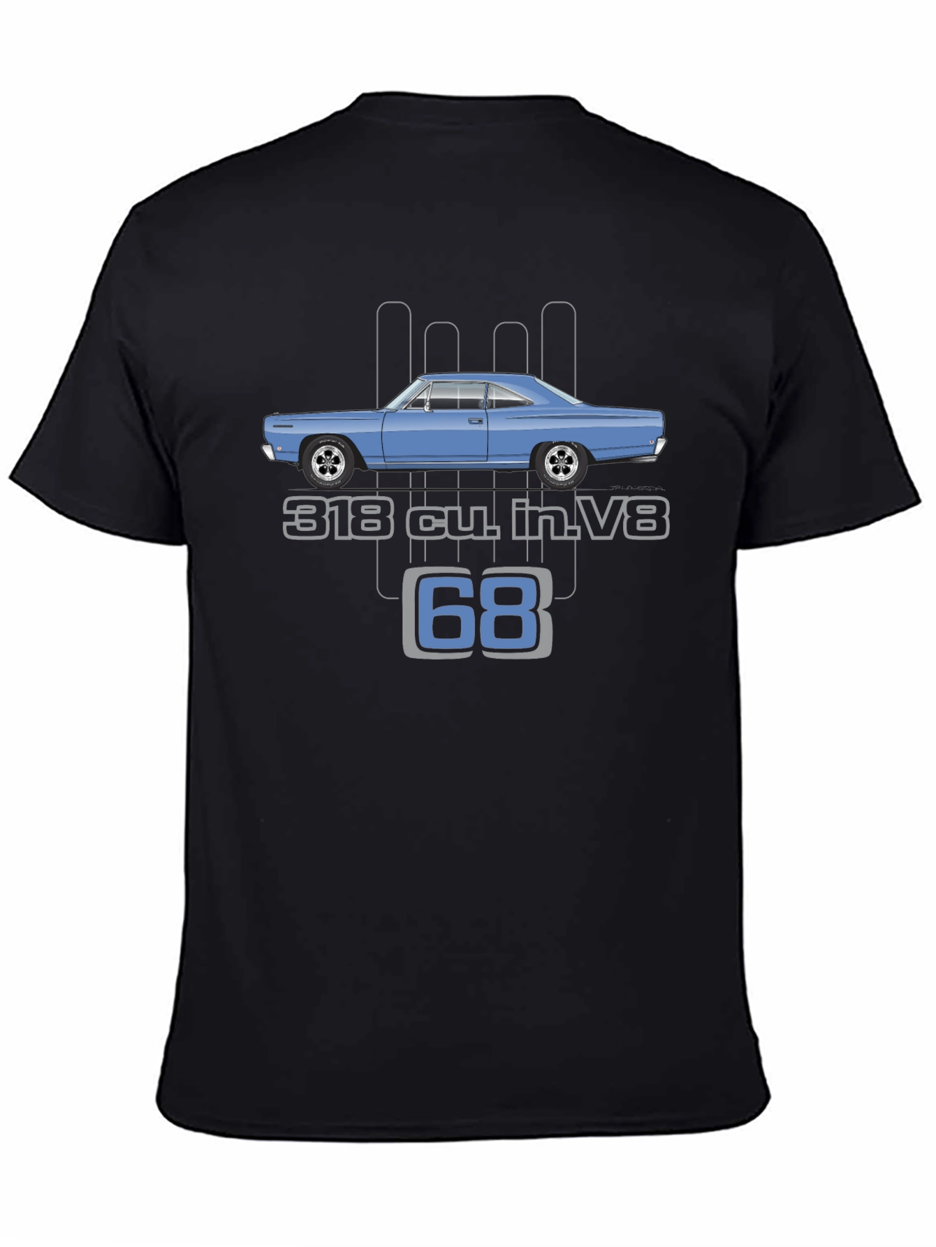 Black Vintage 1968 Muscle Car T-Shirt - Classic Automotive Tee view 4