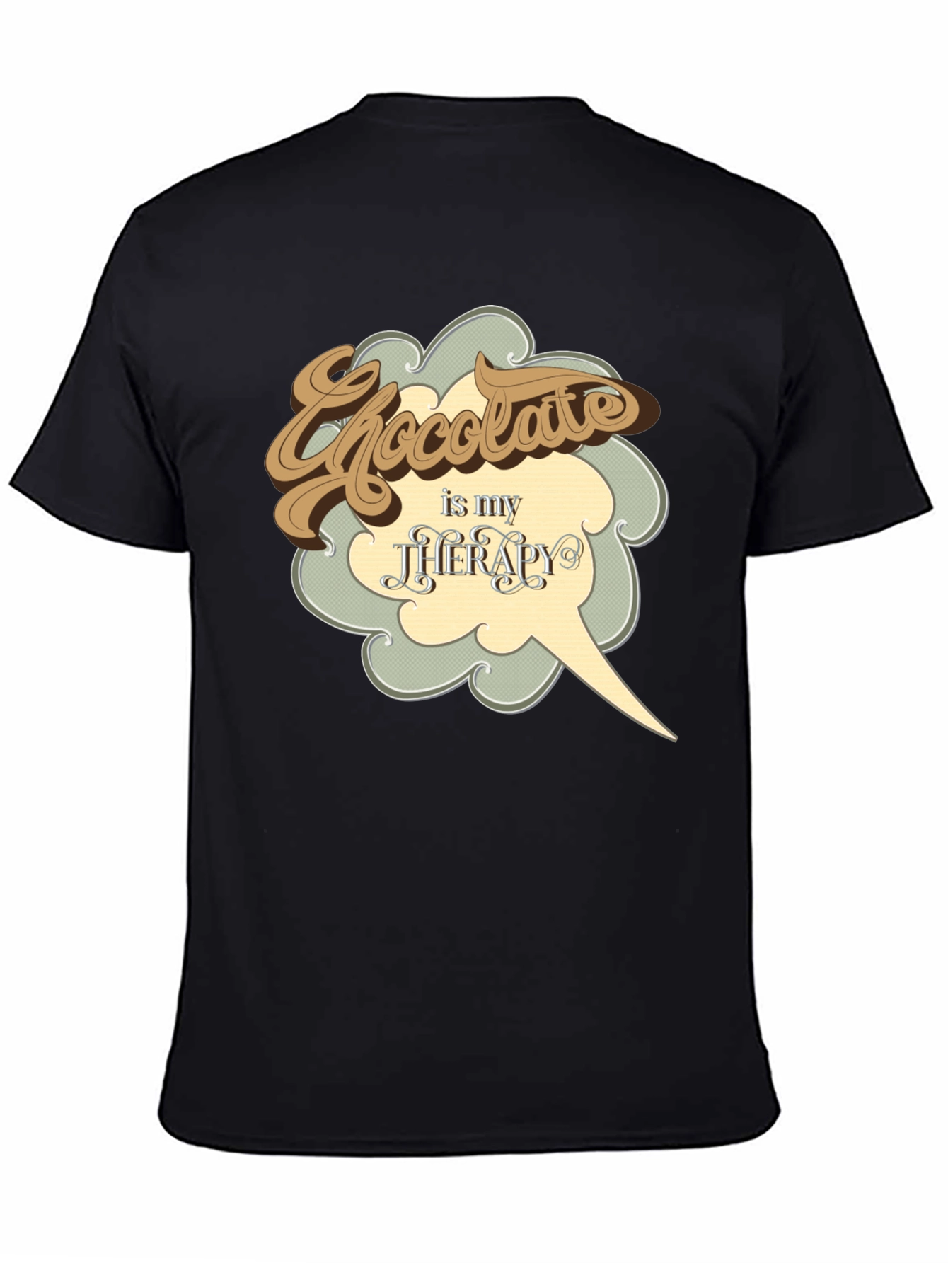 Black Chocolate is My Therapy Graphic T-Shirt view 4