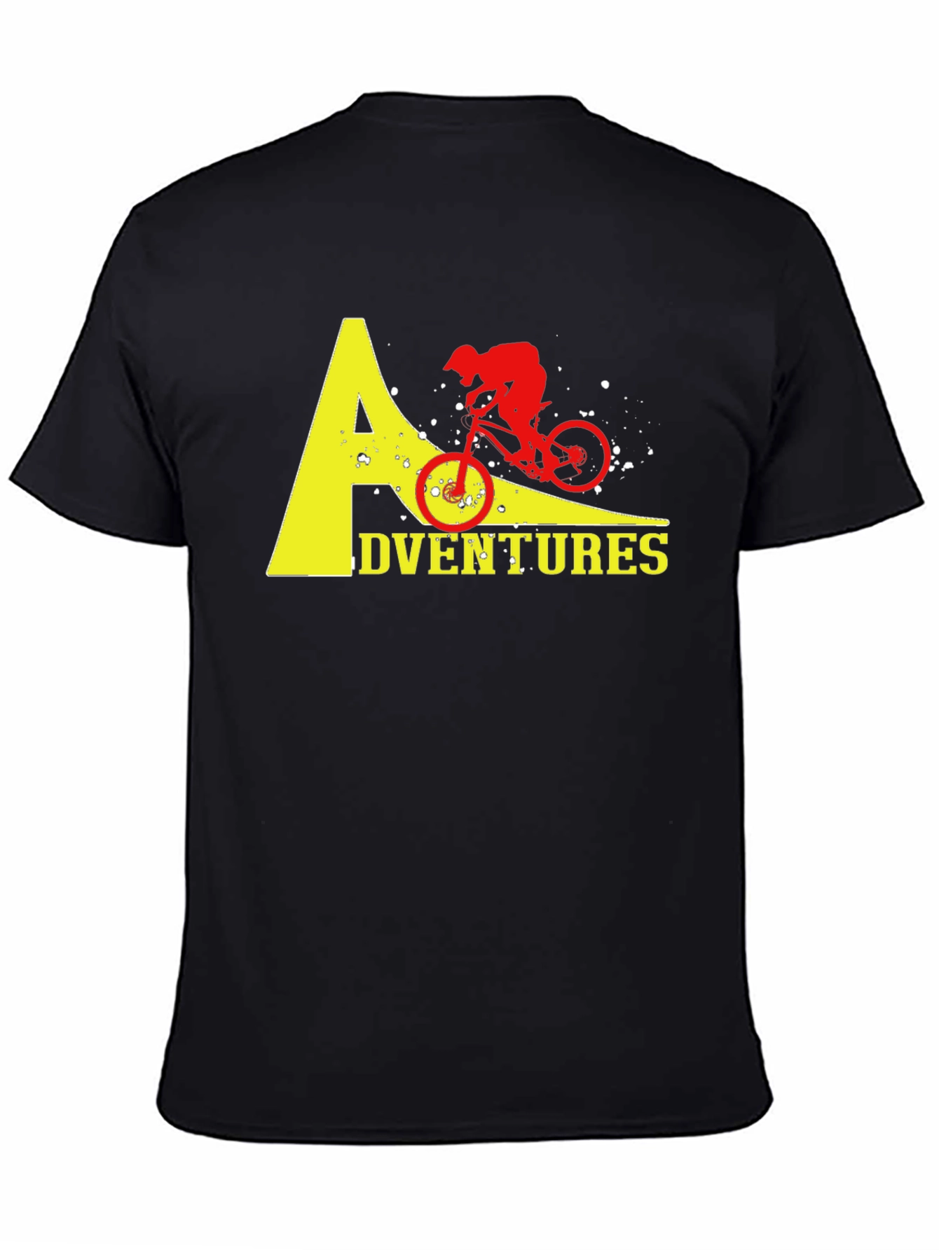 Black Adventure Biker T-Shirt - Black Cotton Tee view 4