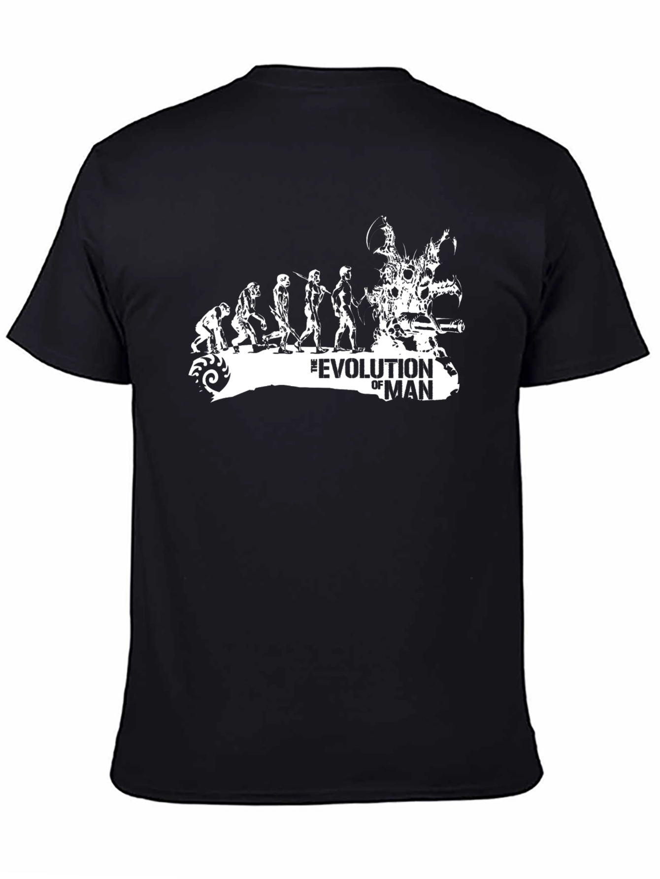 Black Evolution of Man Graphic Print T-Shirt view 4