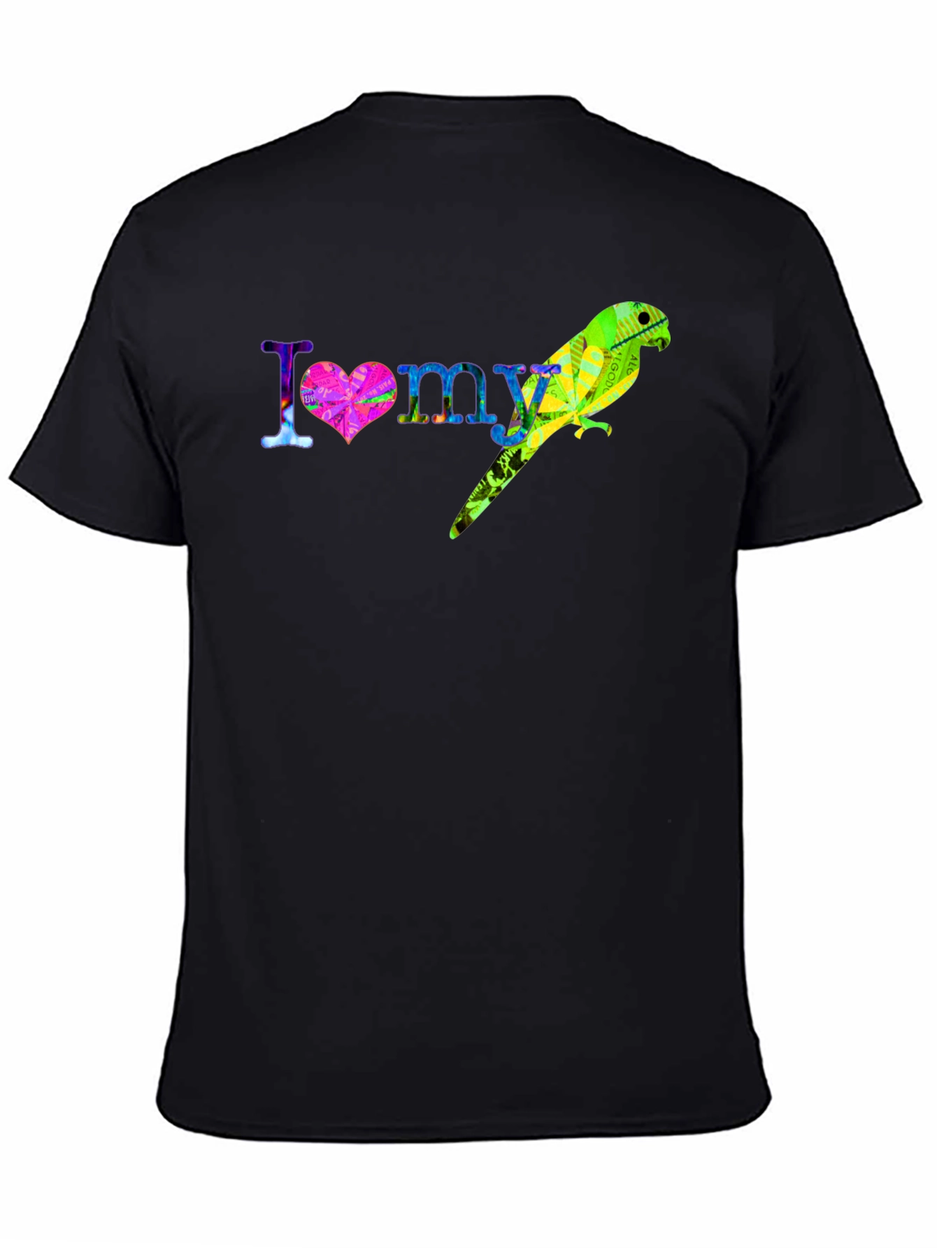 Black I Love My Parrot T-Shirt Colorful Bird Tee view 4