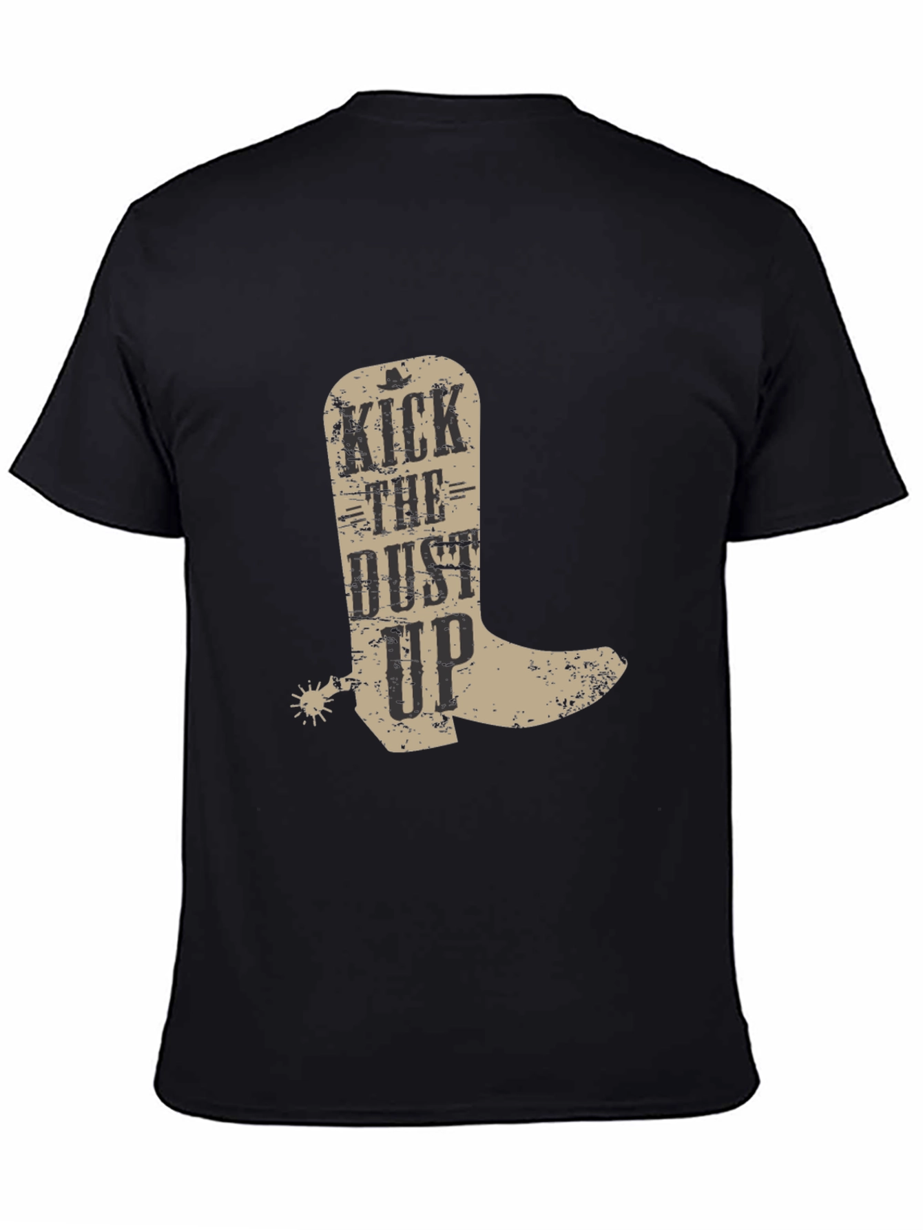 Black Kick the Dust Up Cowboy Boot Graphic T-Shirt view 4