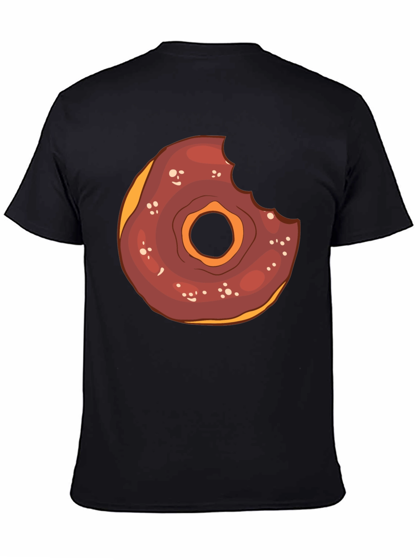 Black Donut Graphic Tee - Funny Dessert T-Shirt view 4