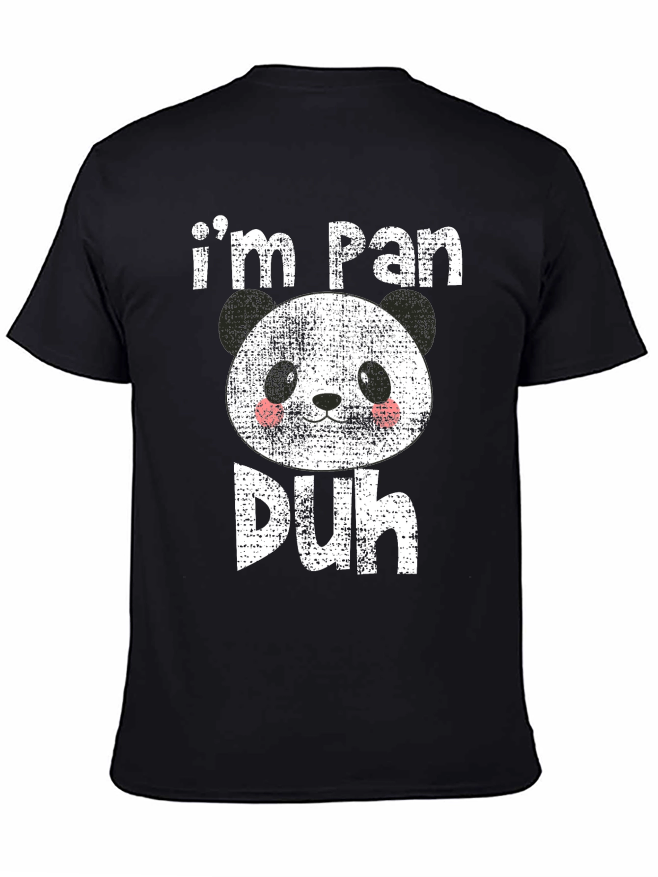 Black I'm Pan Duh T-Shirt Funny Panda Tee view 4
