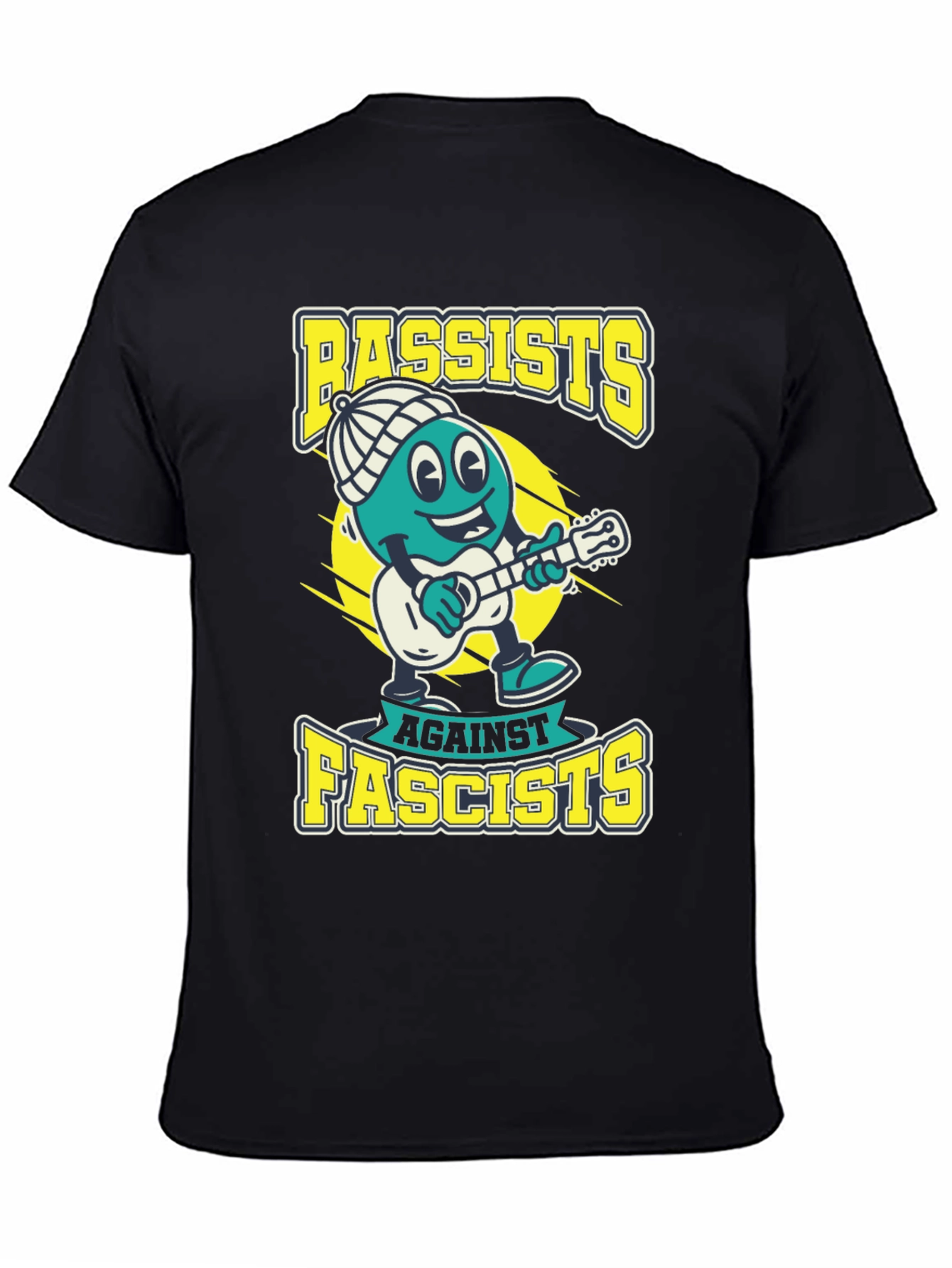 Black Bassists Against Fascists Graphic Tee - Political Statement T-Shirt view 4