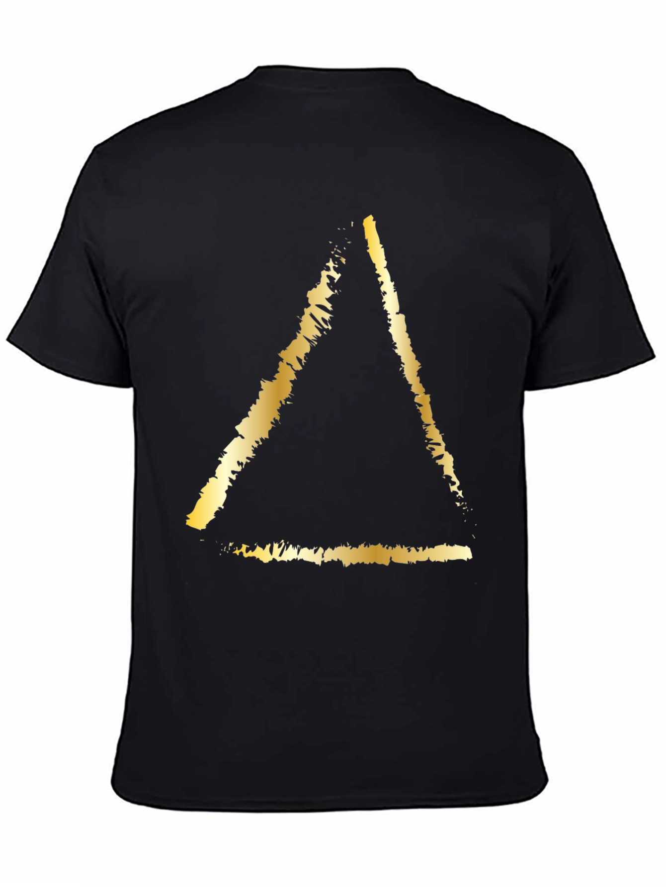 Black Golden Triangle Graphic Tee - Stylish Black T-Shirt view 4