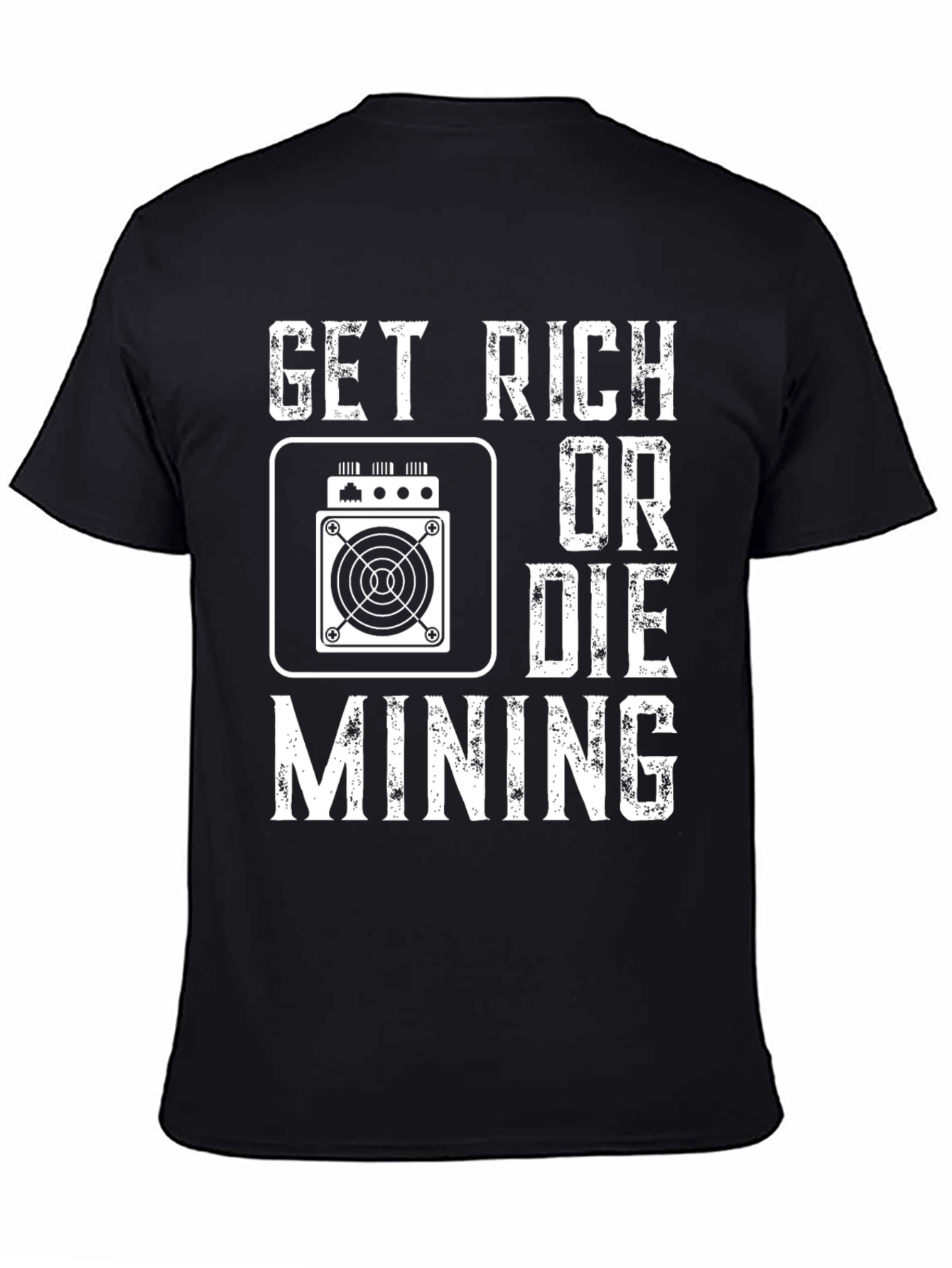 Black Get Rich or Die Mining Black T-Shirt view 4