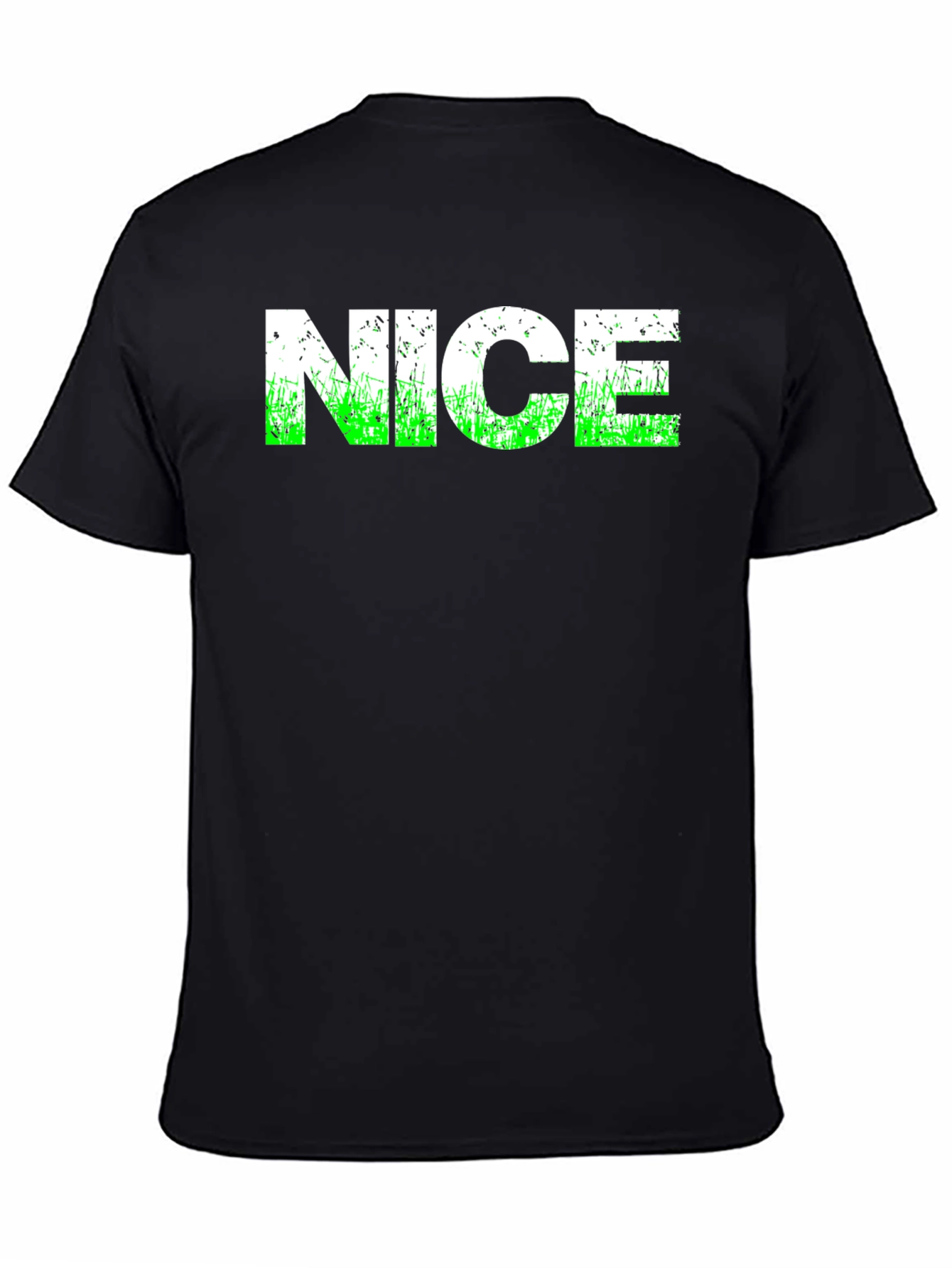 Black NICE Graphic Tee - Black Cotton T-Shirt view 4