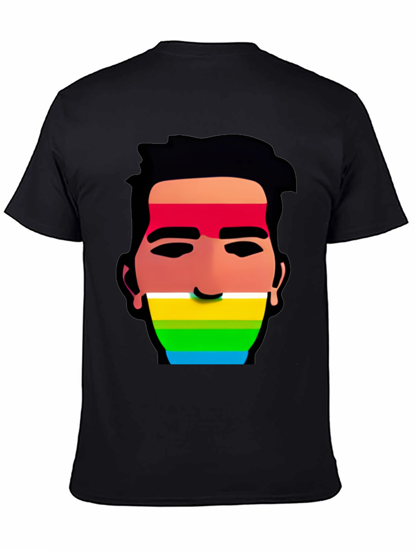 Black Rainbow Face Graphic Tee view 4