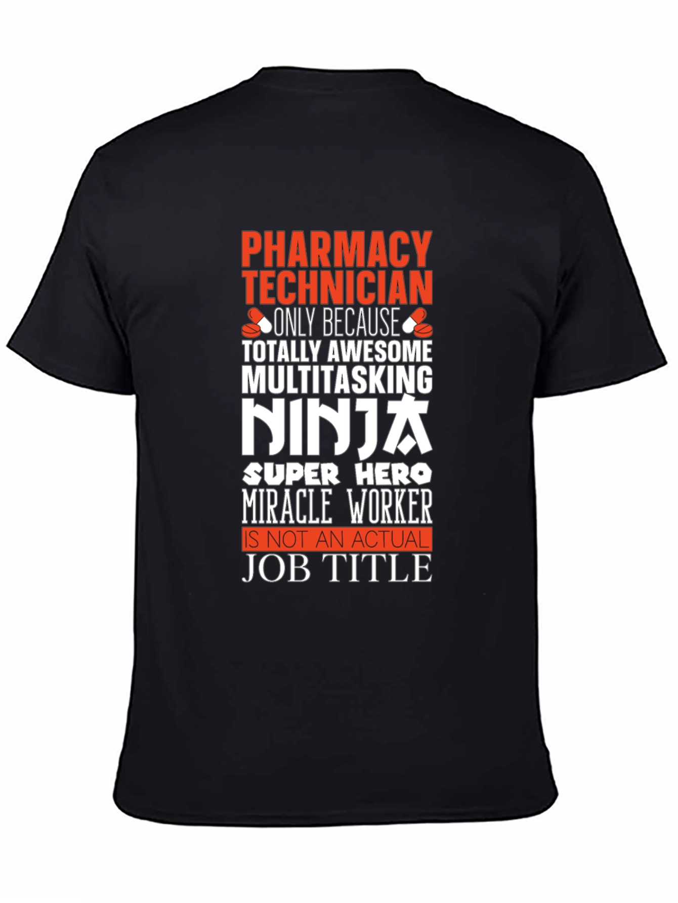 Black Pharmacy Technician Novelty T-Shirt view 4