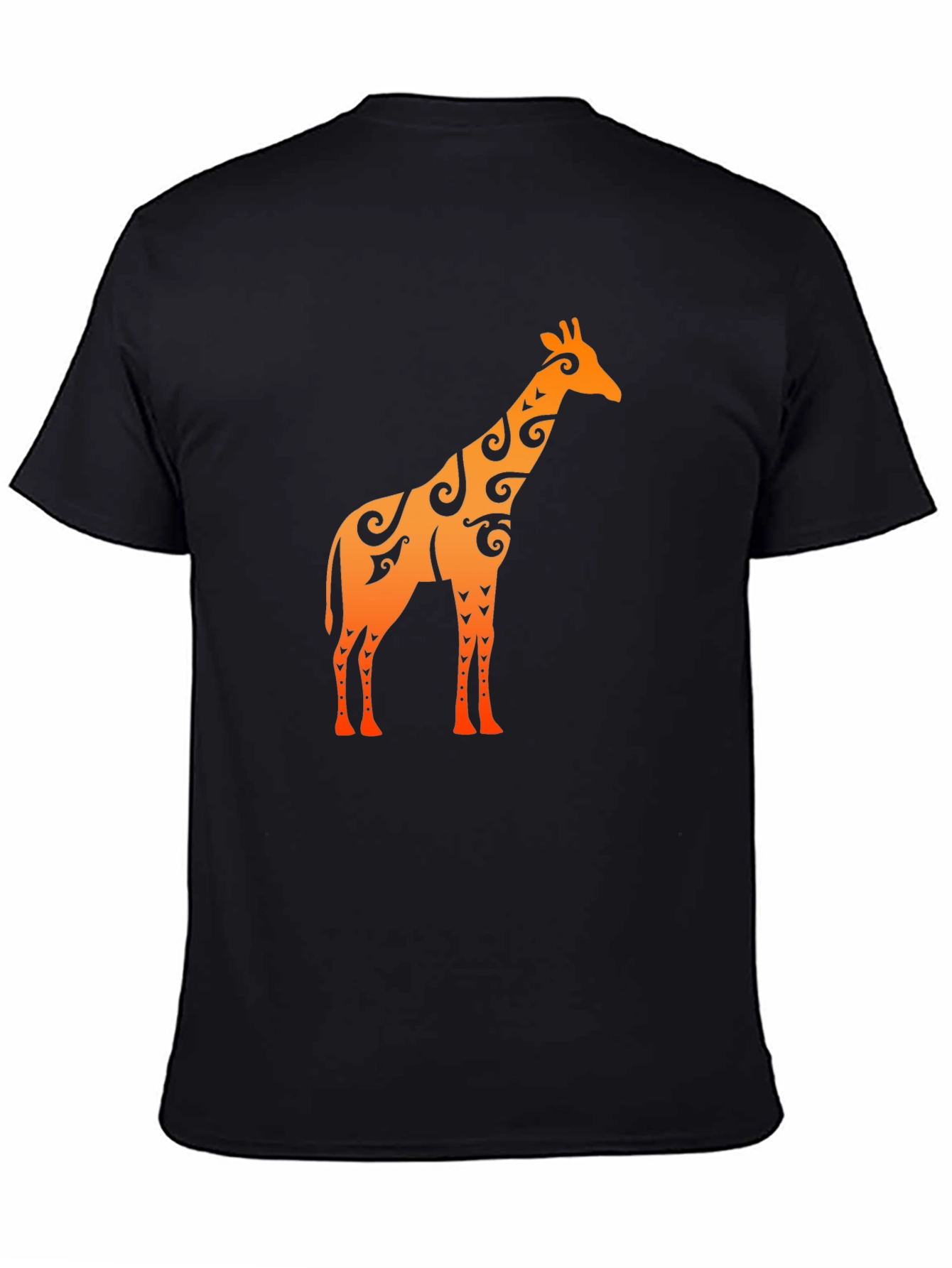 Black Tribal Giraffe Graphic T-Shirt view 4