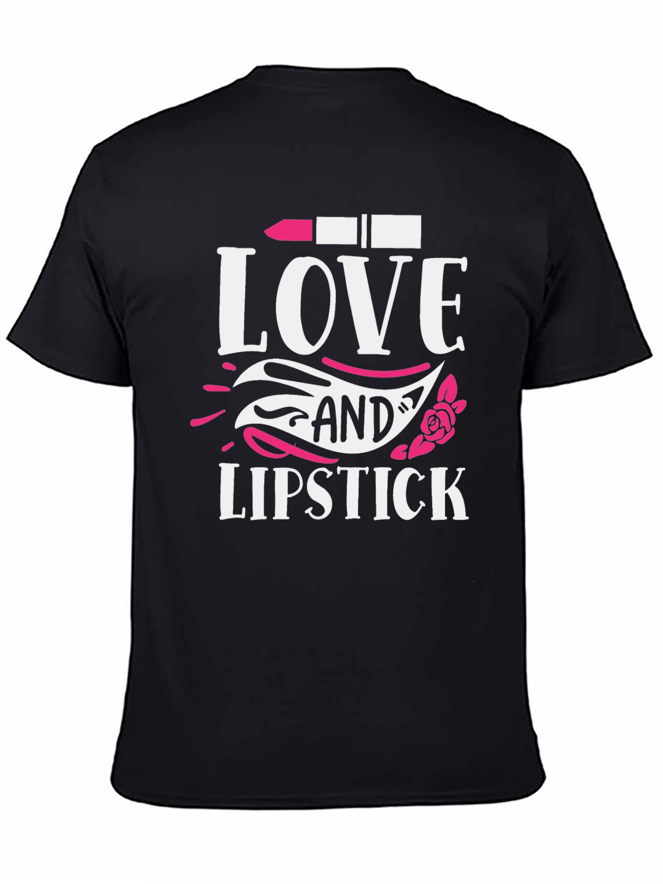 Black Love and Lipstick T-Shirt - Stylish Graphic Tee view 4