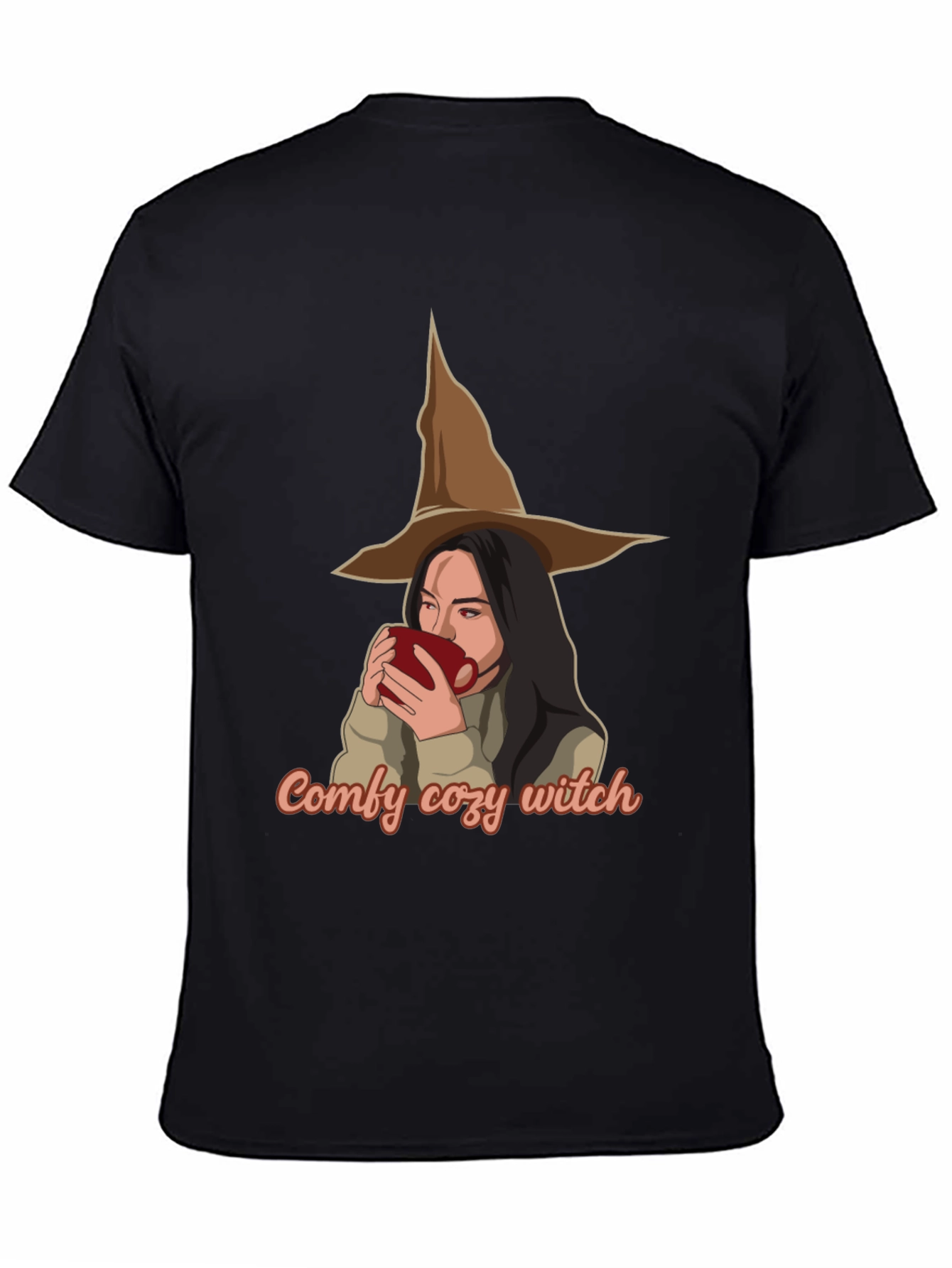 Black Comfy Cozy Witch T-Shirt - Halloween Ready view 4