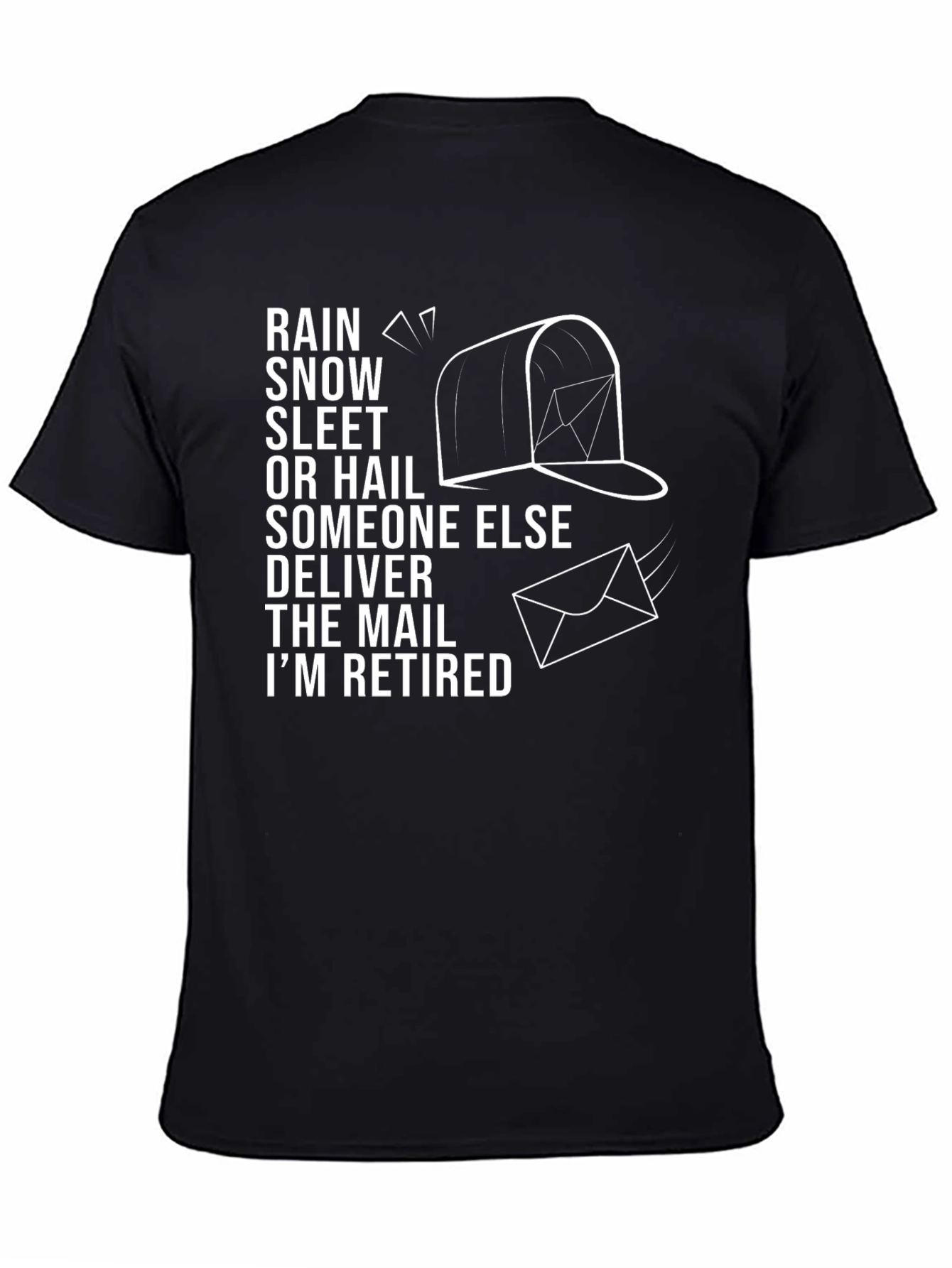 Black Retired Mail Carrier T-Shirt - Funny Postman Gift view 4