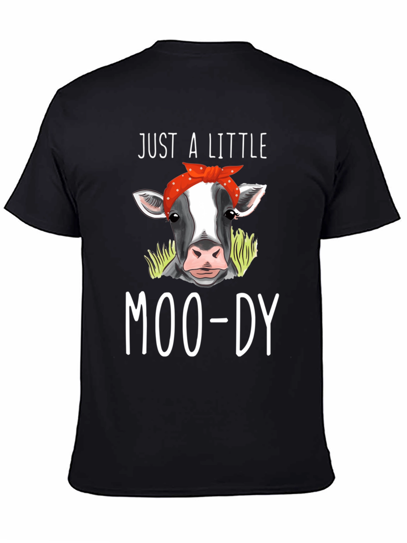 Black Just A Little Moo-dy Cow T-Shirt view 4