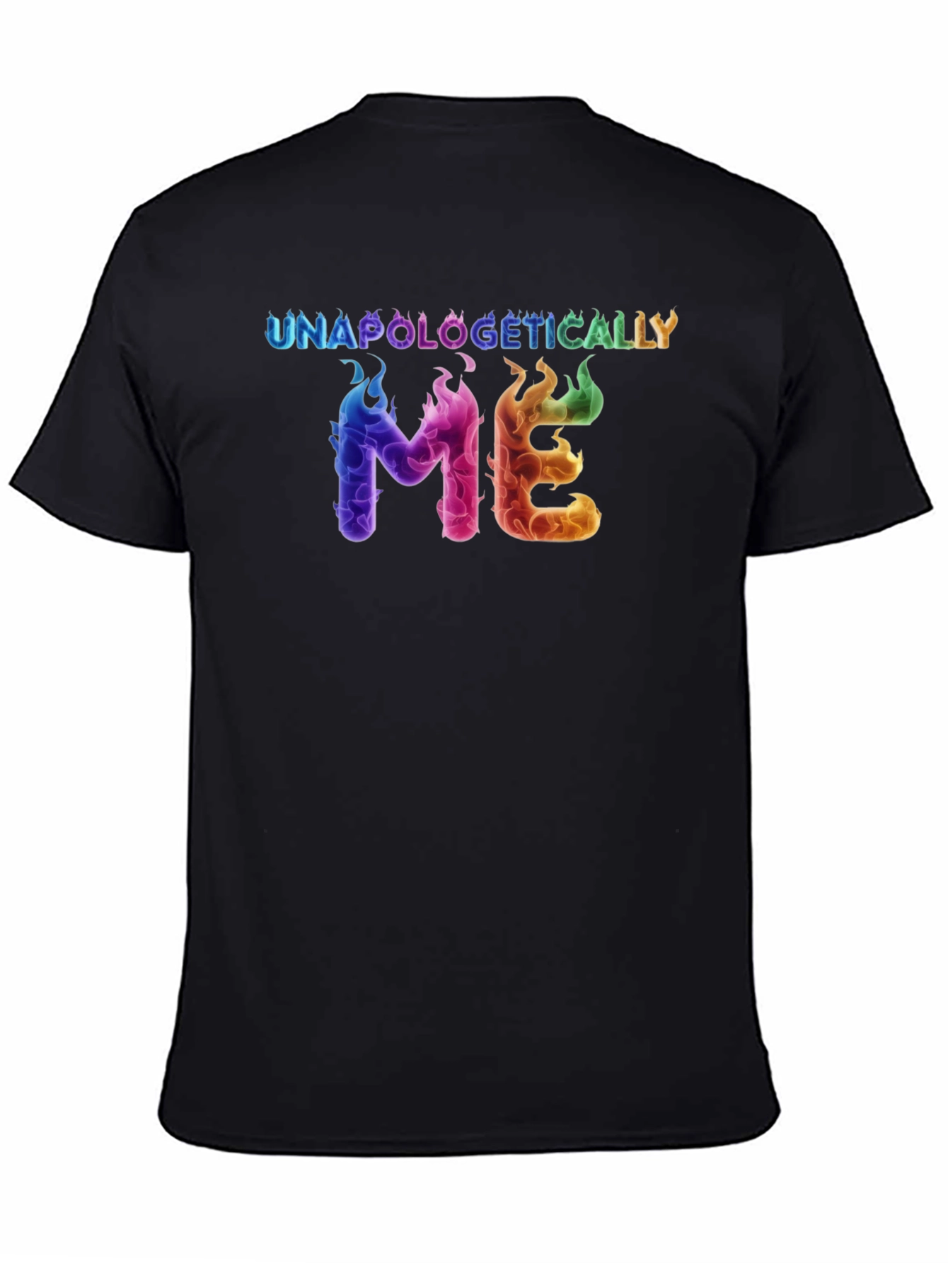 Black Unapologetically Me Rainbow Flame Graphic Tee view 4