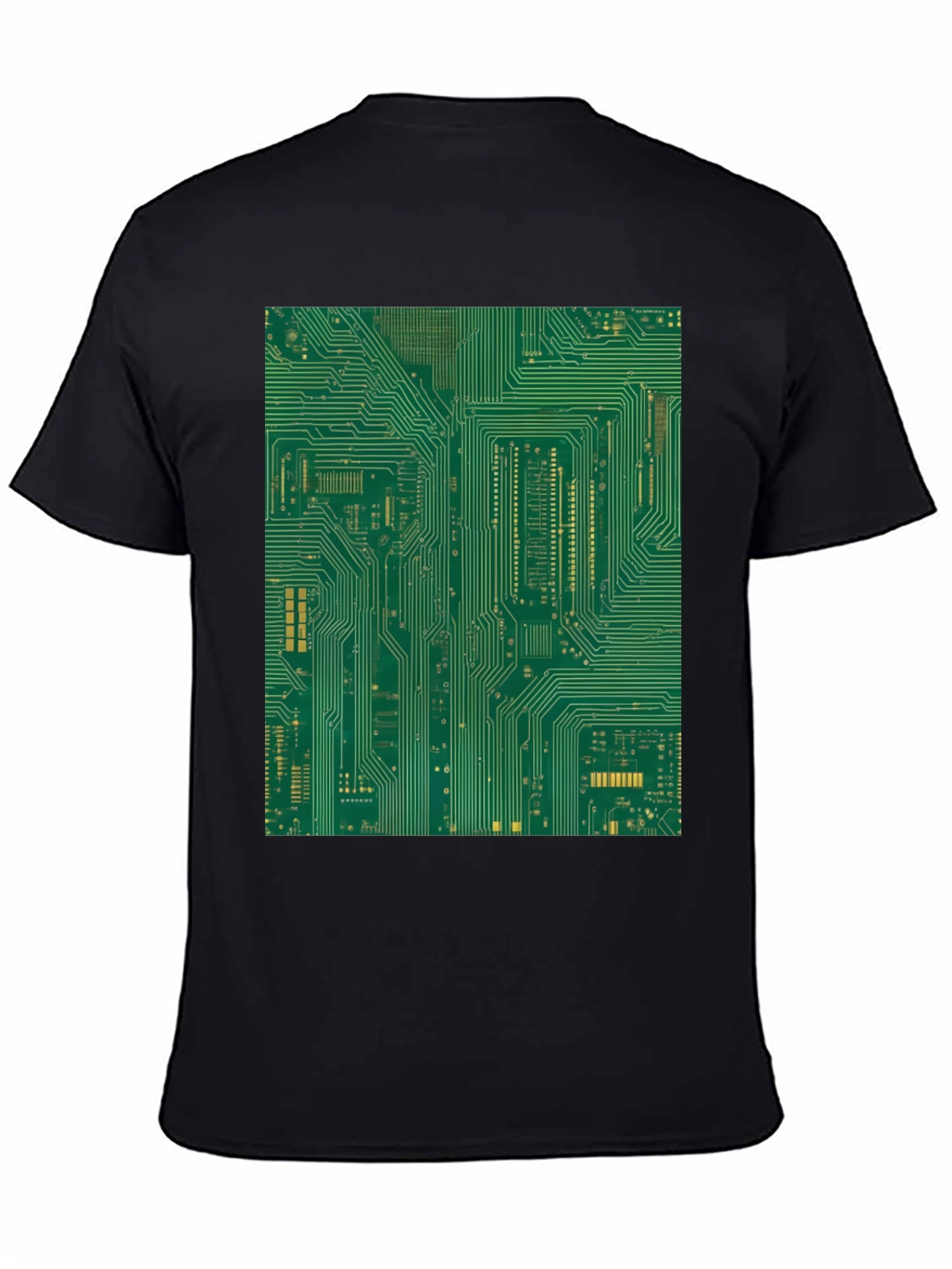 Black Circuit Board Graphic Tee - Black view 4