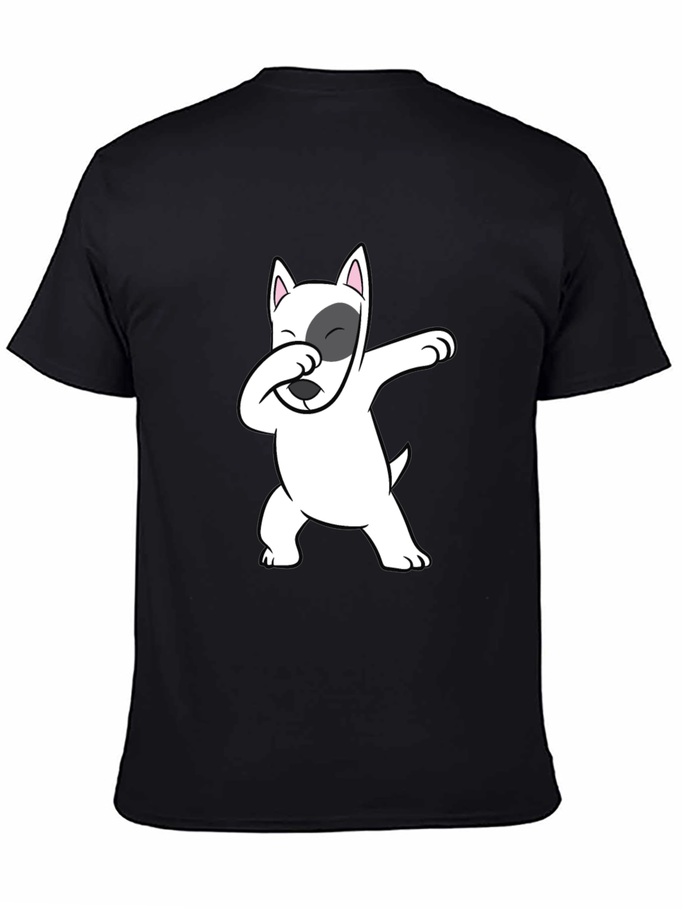 Black Dabbing Dog Graphic Tee - Cool Bull Terrier T-Shirt view 4