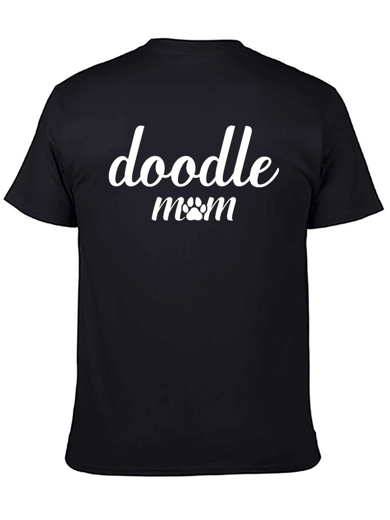 Doodle Mom T-Shirt - Black Crew Neck Tee - 4