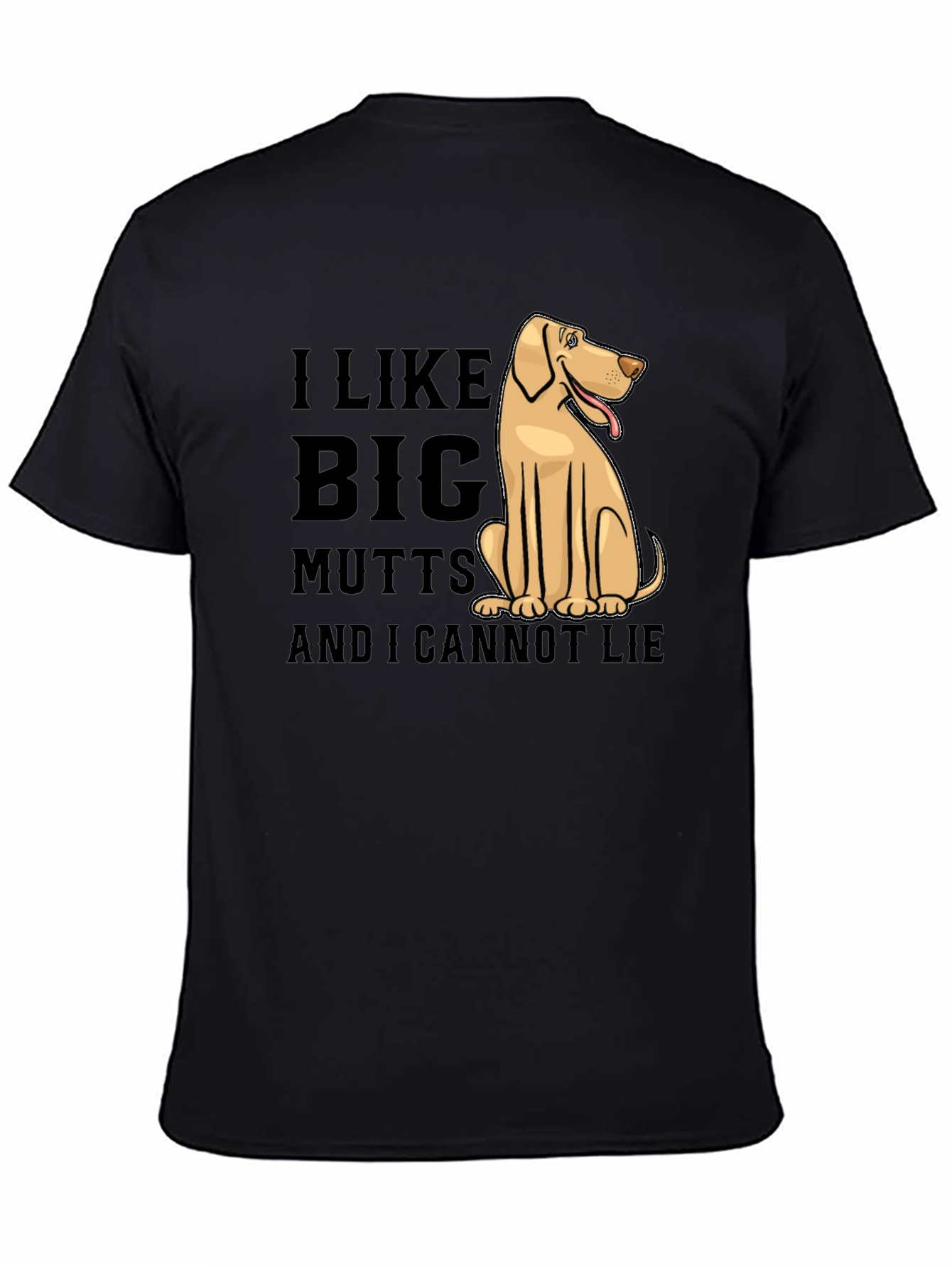 Black I Like Big Mutts Funny Dog T-Shirt view 4