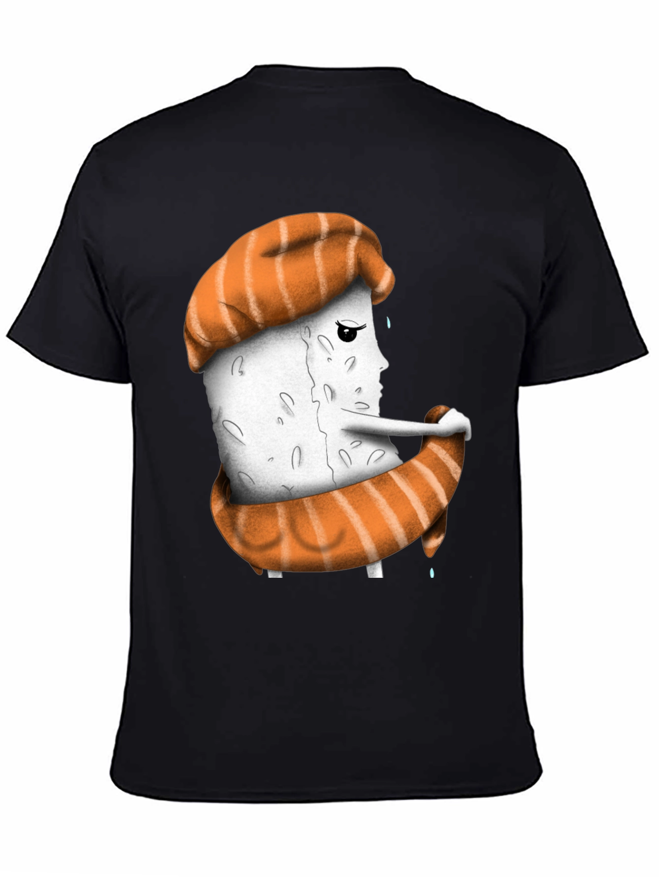 Black Sushi Sadness T-Shirt - Unique Graphic Tee view 4