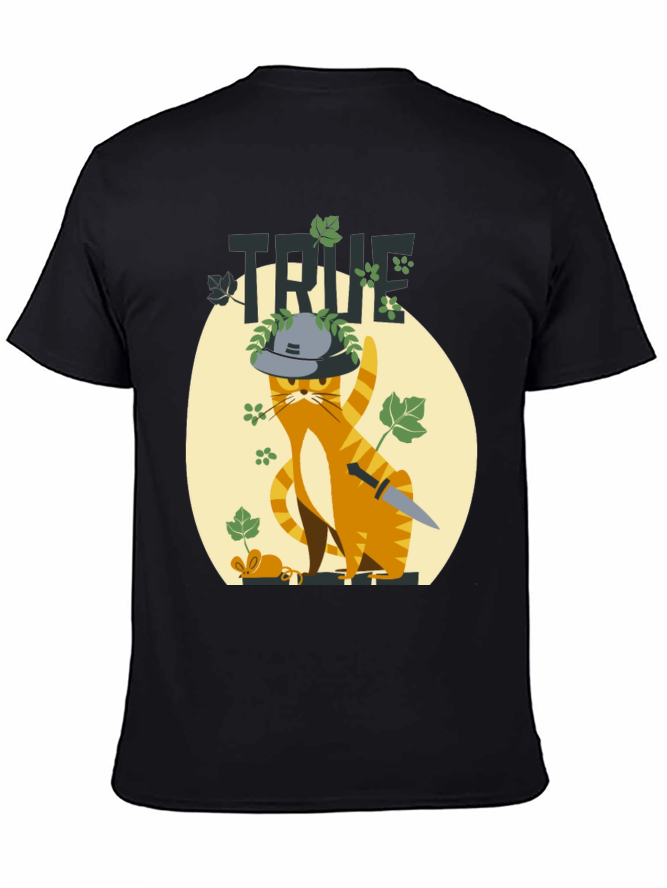 Black True Detective Cat Graphic Tee view 4