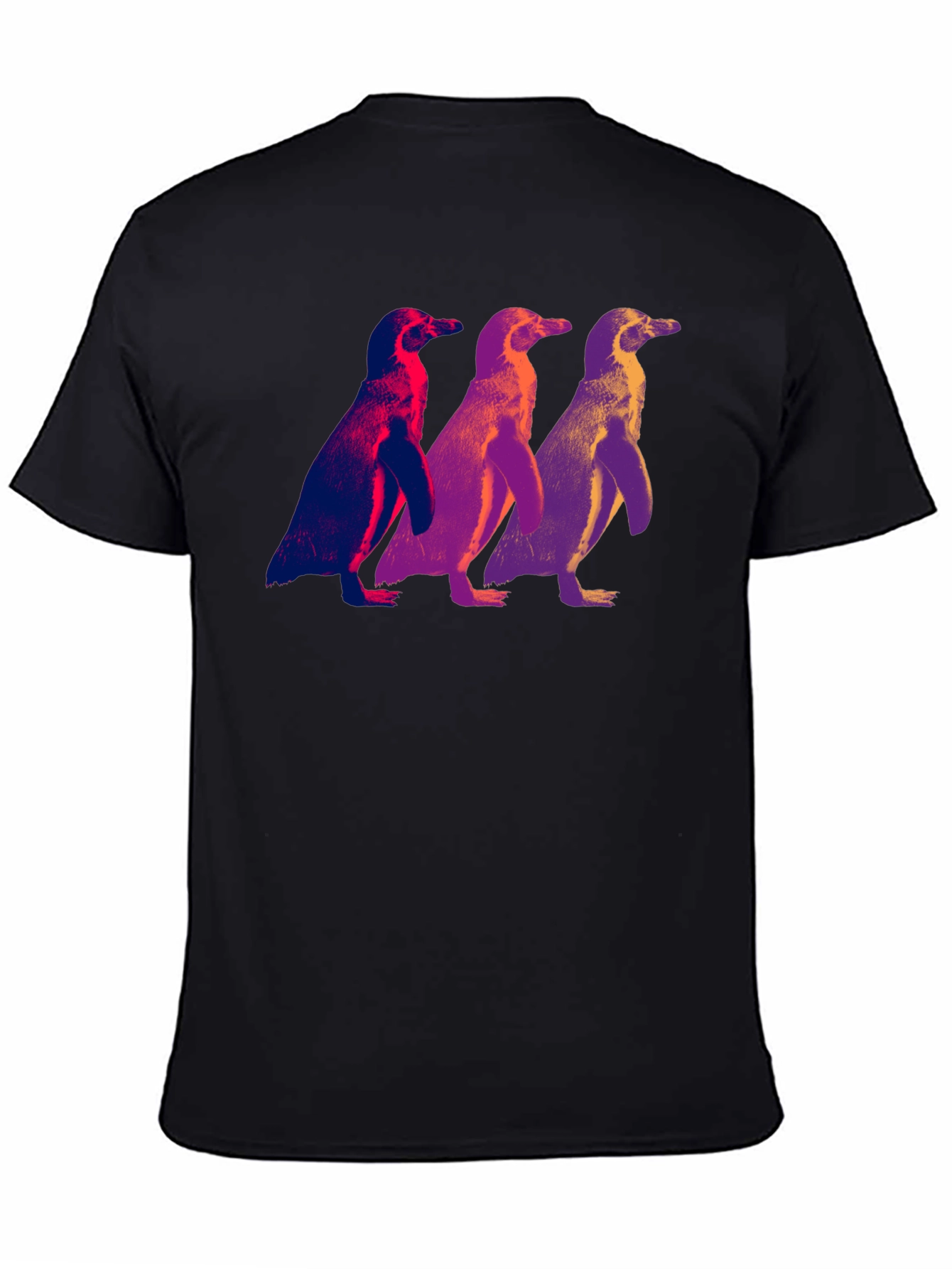 Black Cool Penguin Trio Graphic Tee view 4