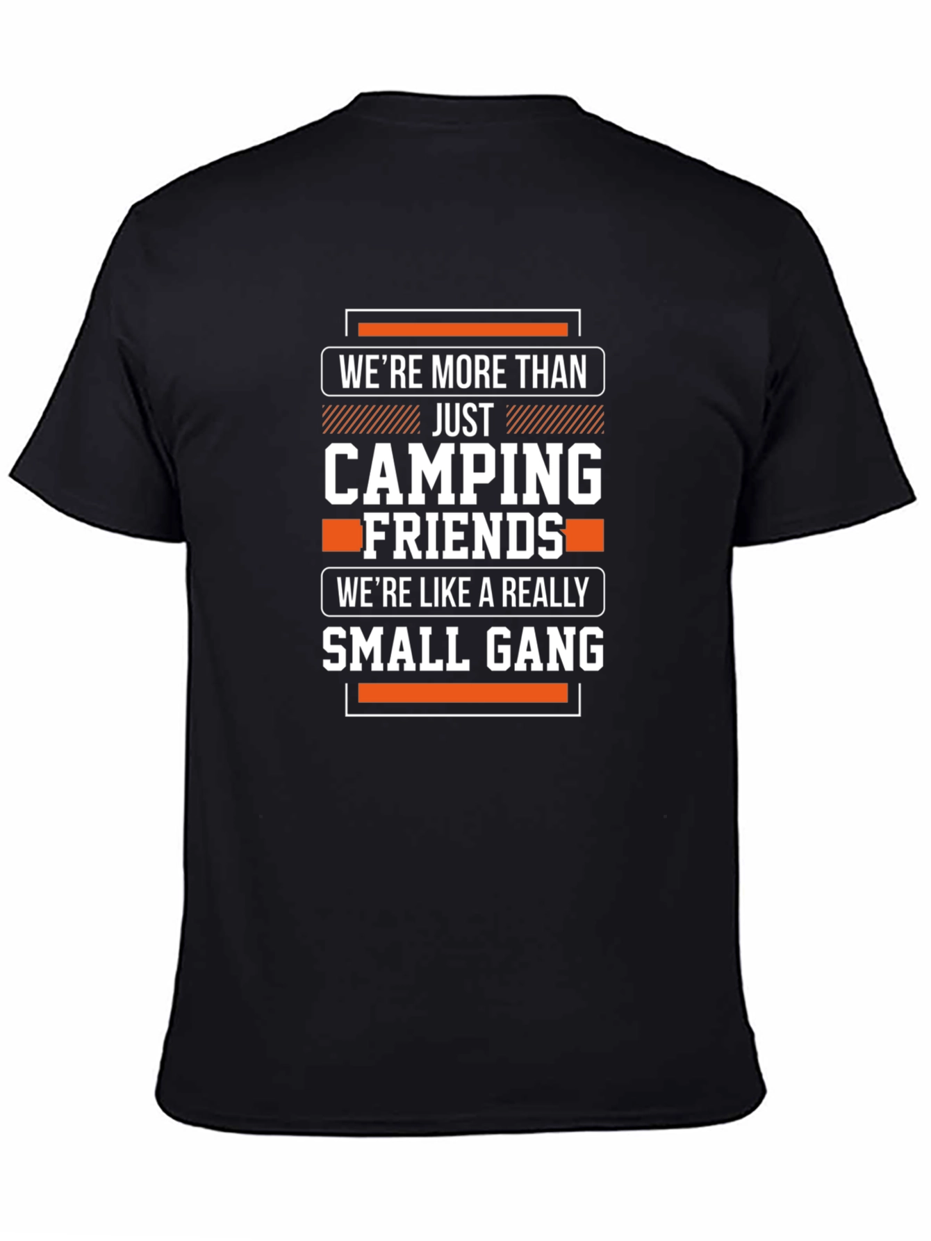 Black Camping Friends Small Gang T-Shirt - Funny Outdoor Adventure Tee view 4
