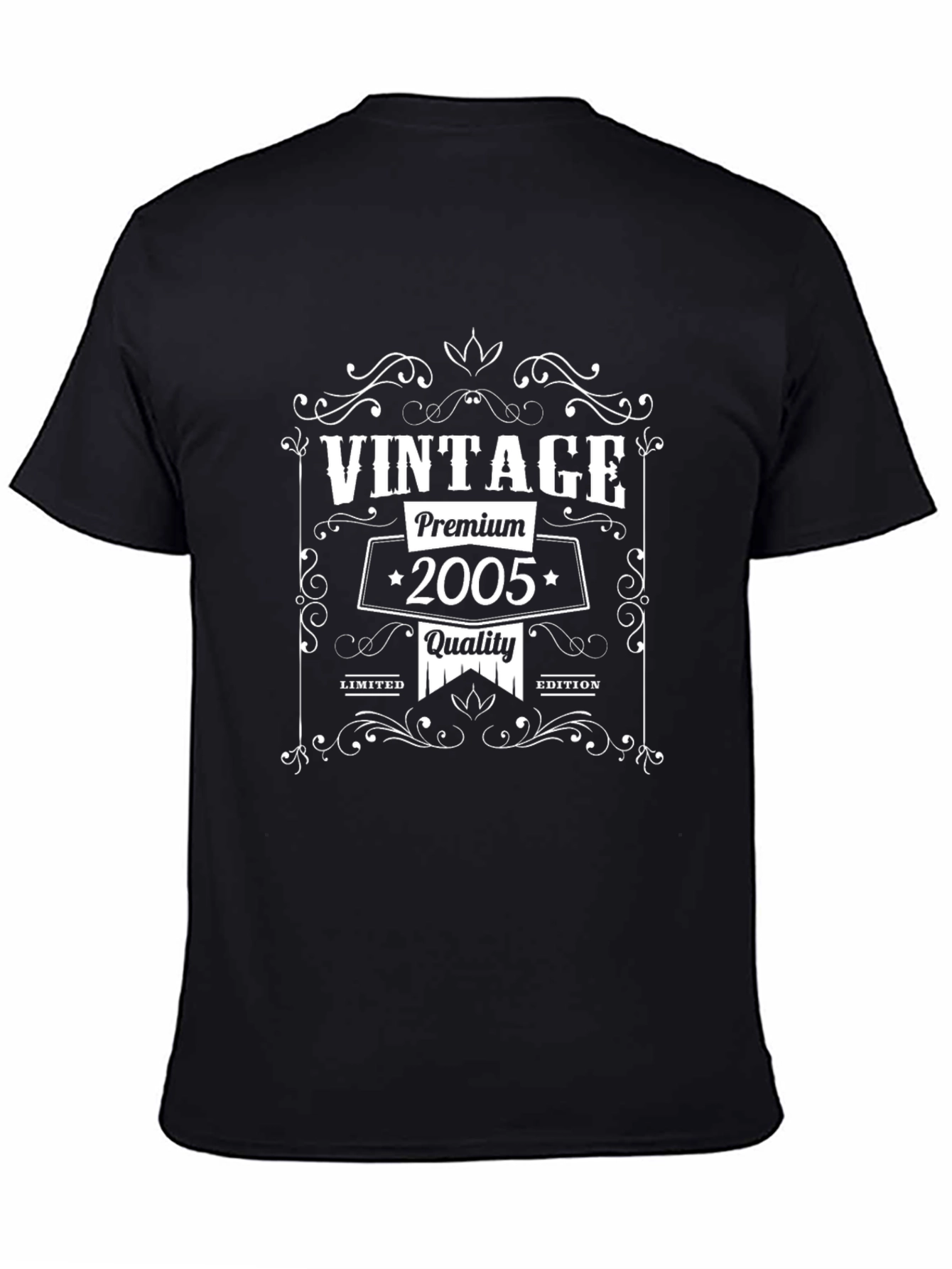 Black Vintage 2005 Premium Quality Black T-Shirt view 4