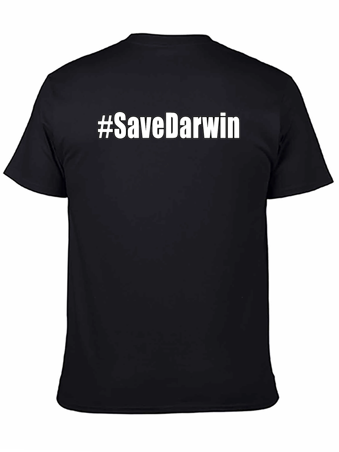 Black #SaveDarwin Black Graphic Tee - Men's Short Sleeve Crew Neck T-Shirt view 4